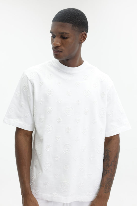 Casablanca Applique Monogram Oversized T-Shirt White