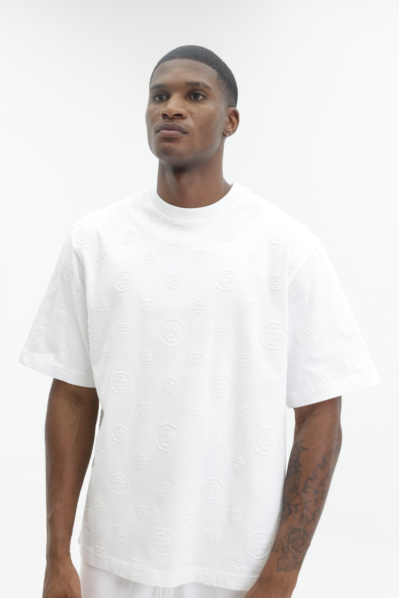 Casablanca Applique Monogram Oversized T-Shirt White