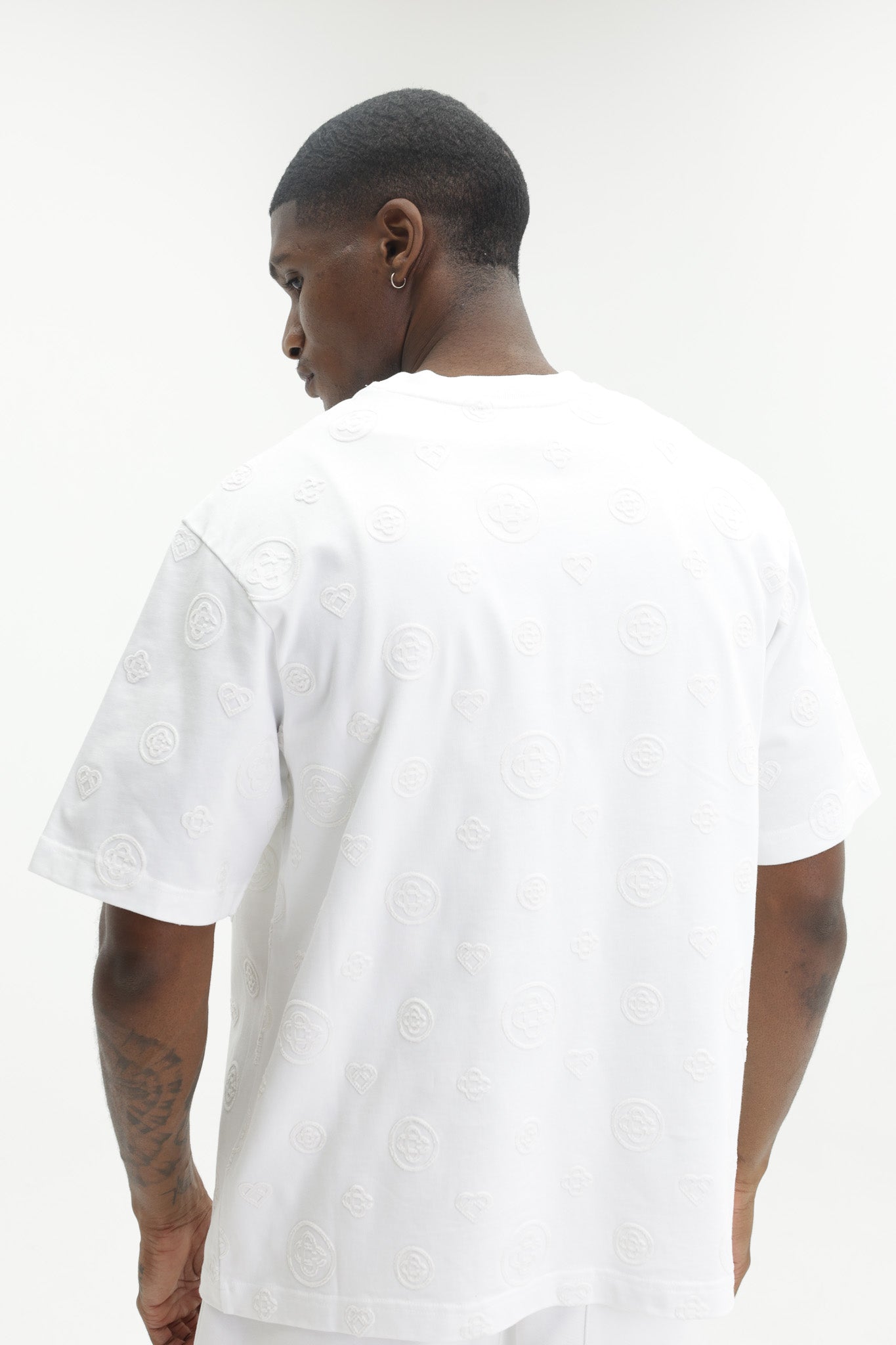 Casablanca Applique Monogram Oversized T-Shirt White