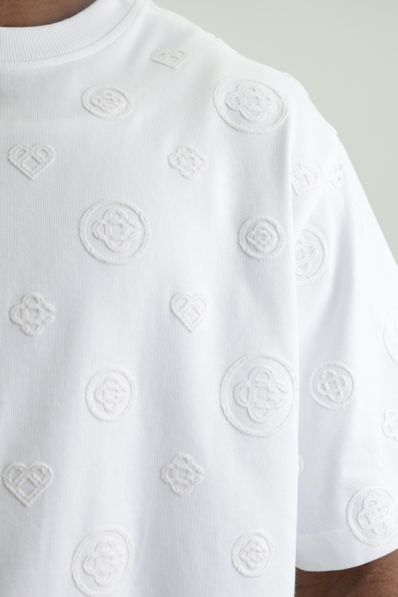 Casablanca Applique Monogram Oversized T-Shirt White