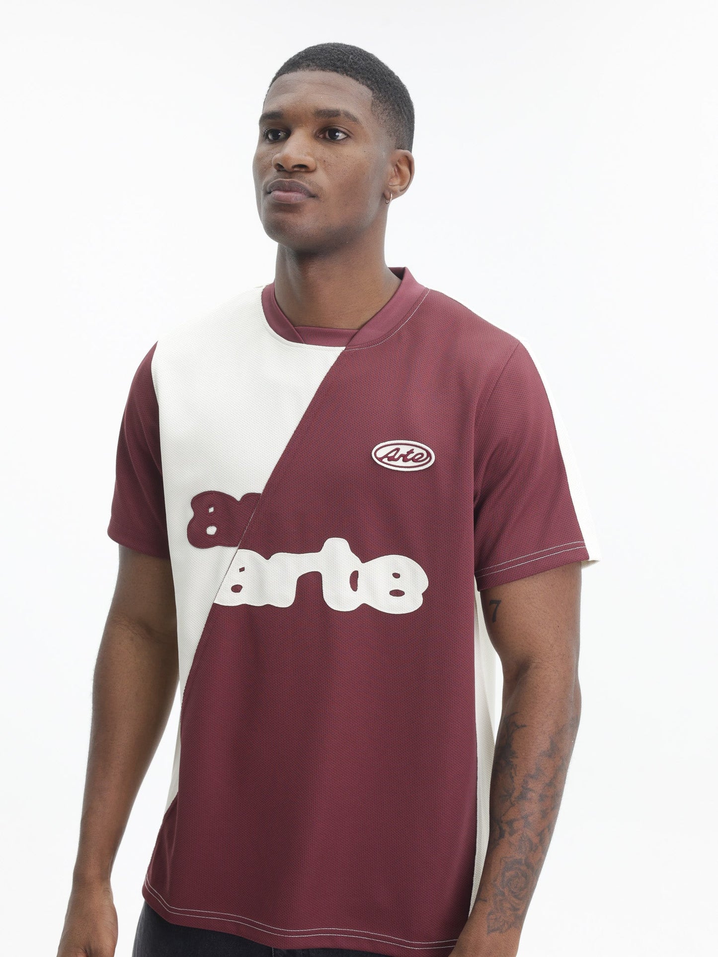Arte T-Shirt Football Logo Maroon/White