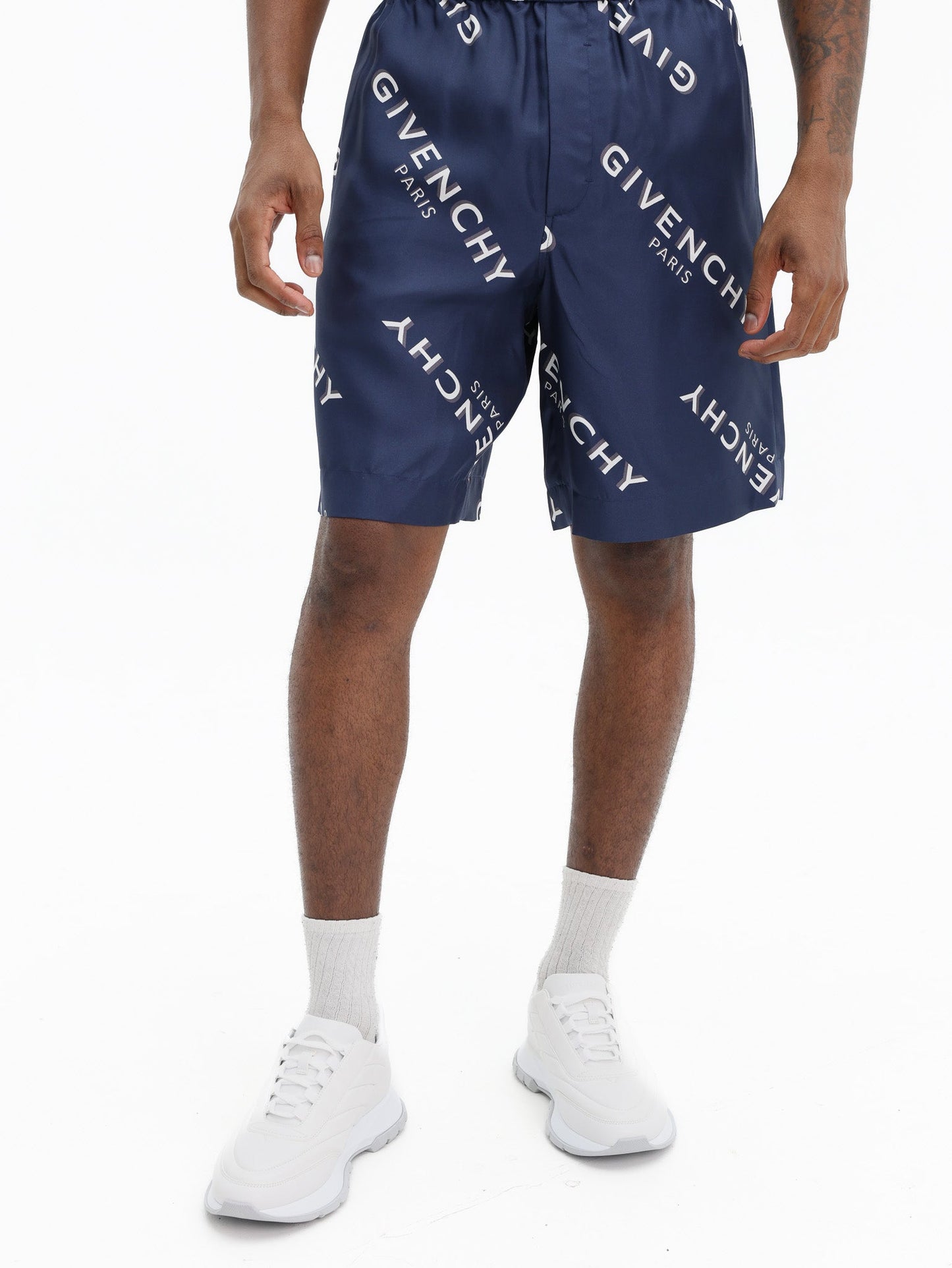 Givenchy Shorts Allover Logo Navy