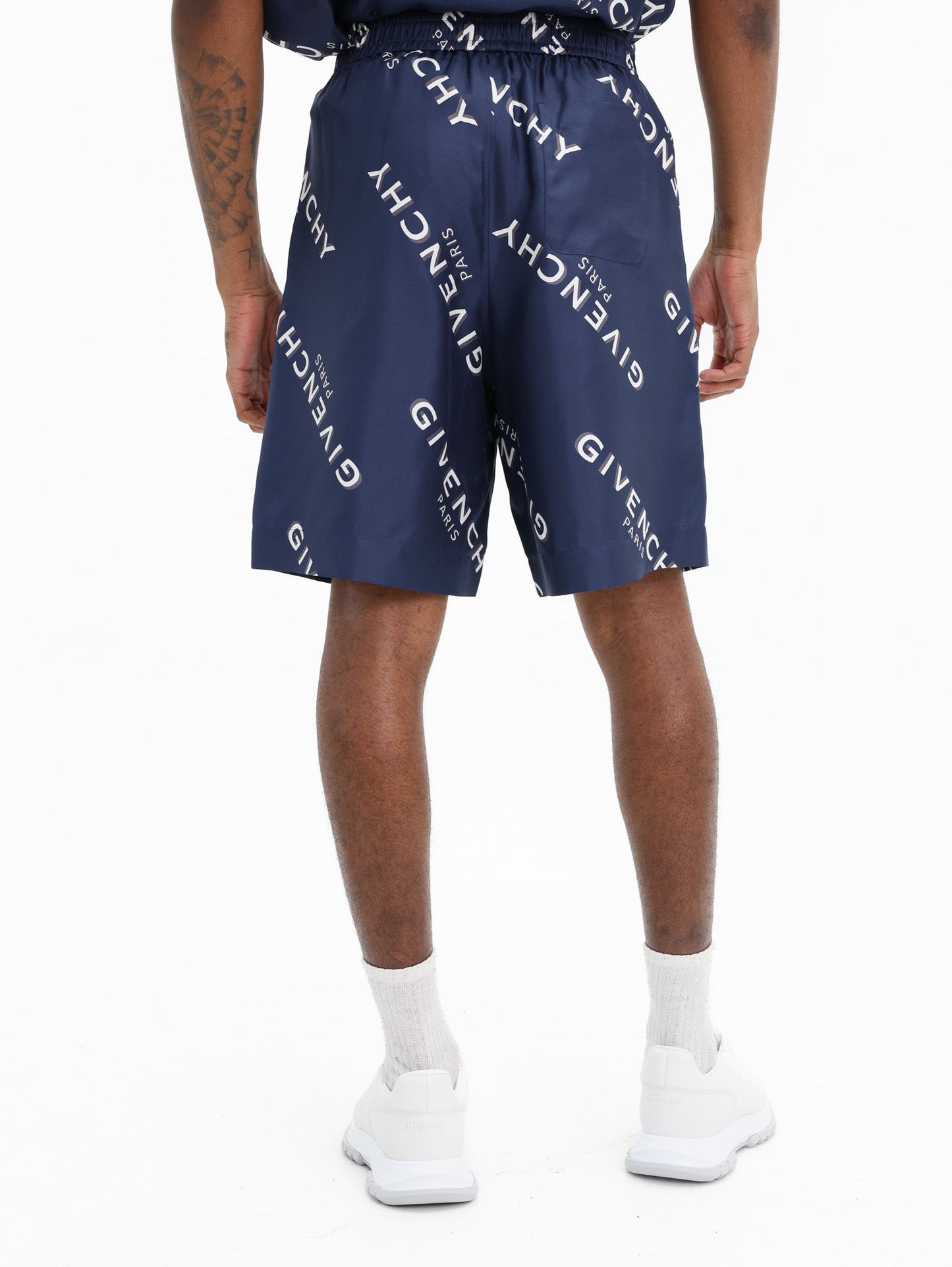 Givenchy Shorts Allover Logo Navy