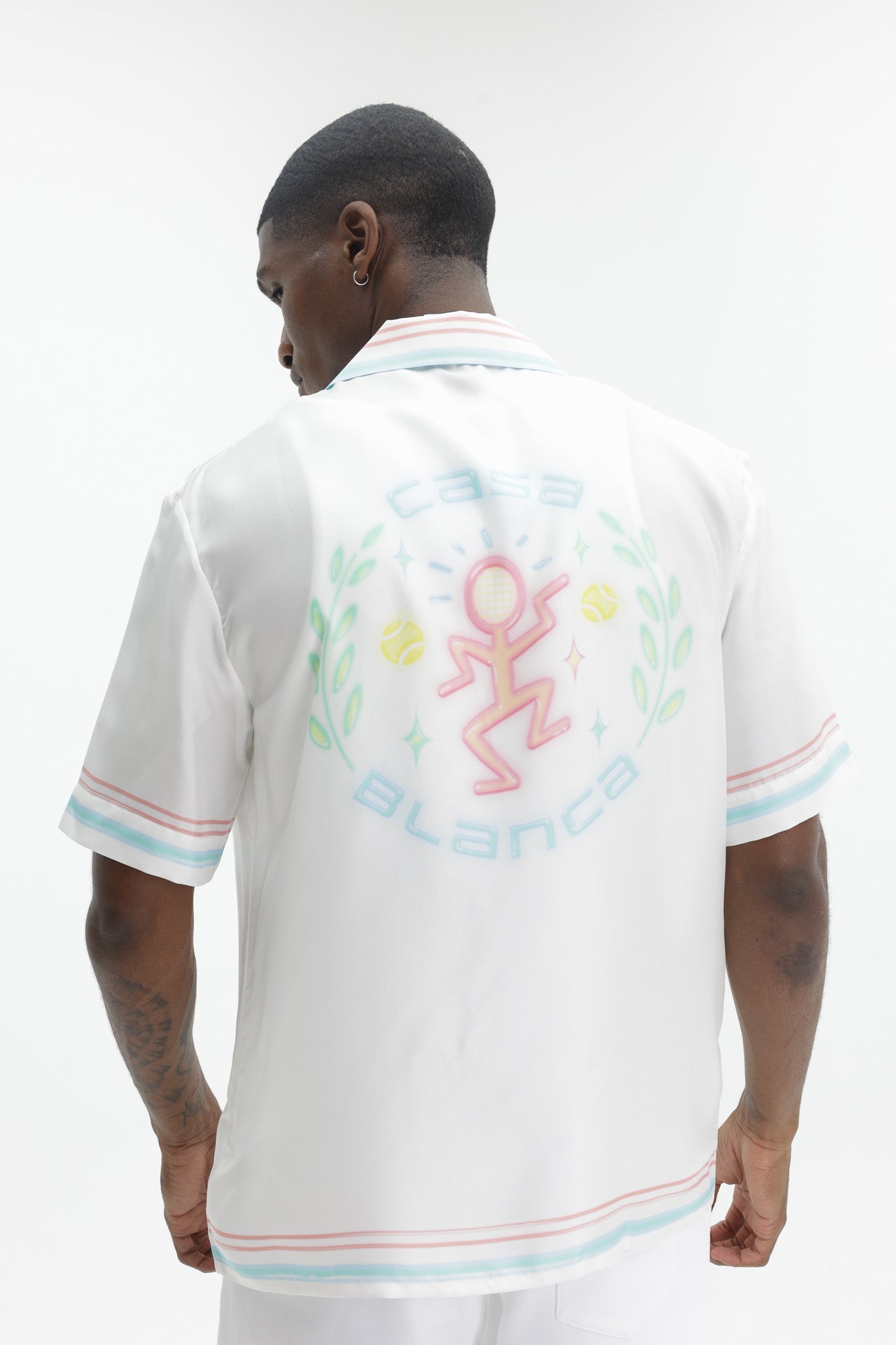 Casablanca Dance Joy Cuban Collar Ss Shirt White