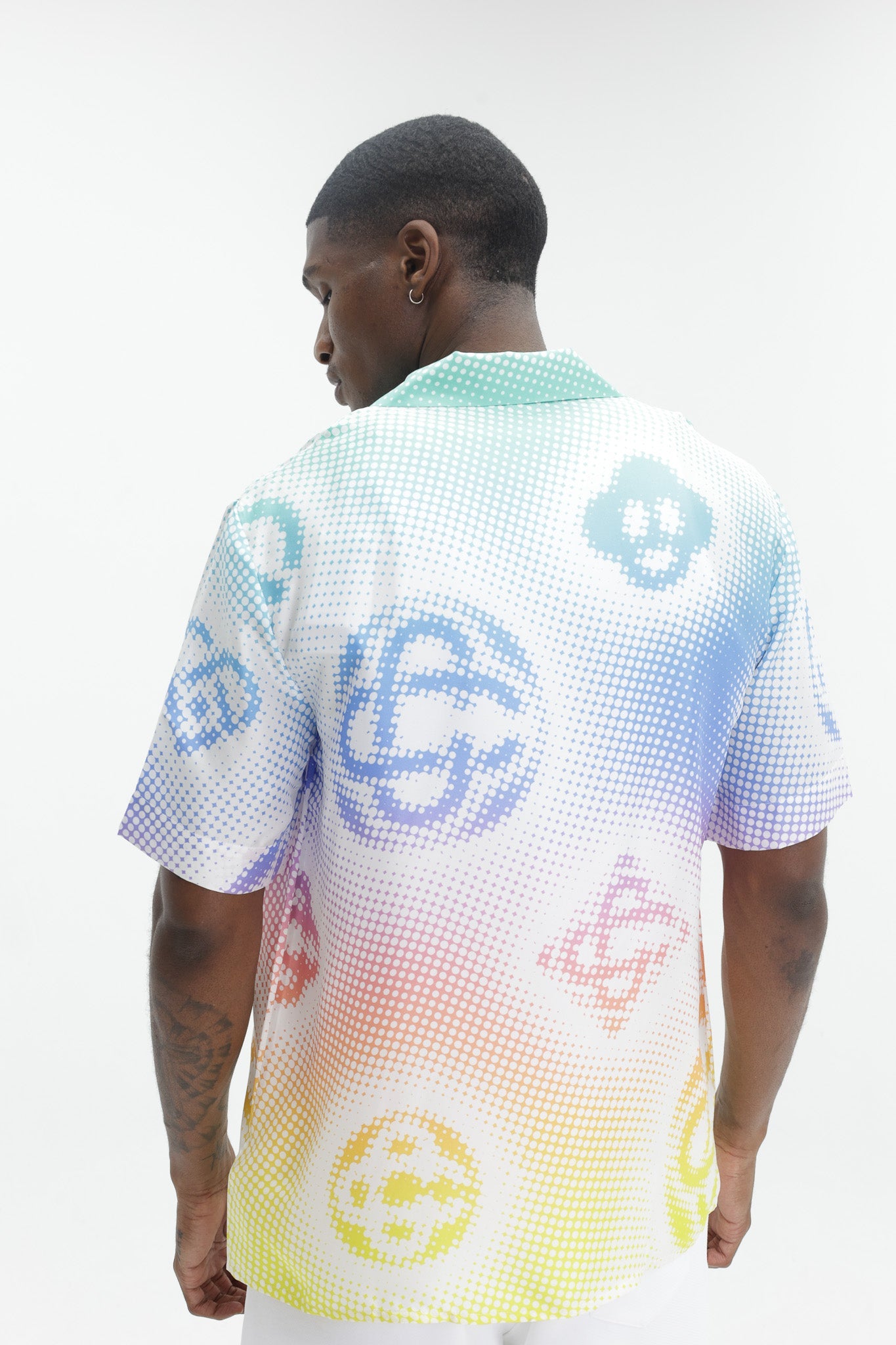 Casablanca Halftone Logo Cuban Collar Ss Shirt Multi