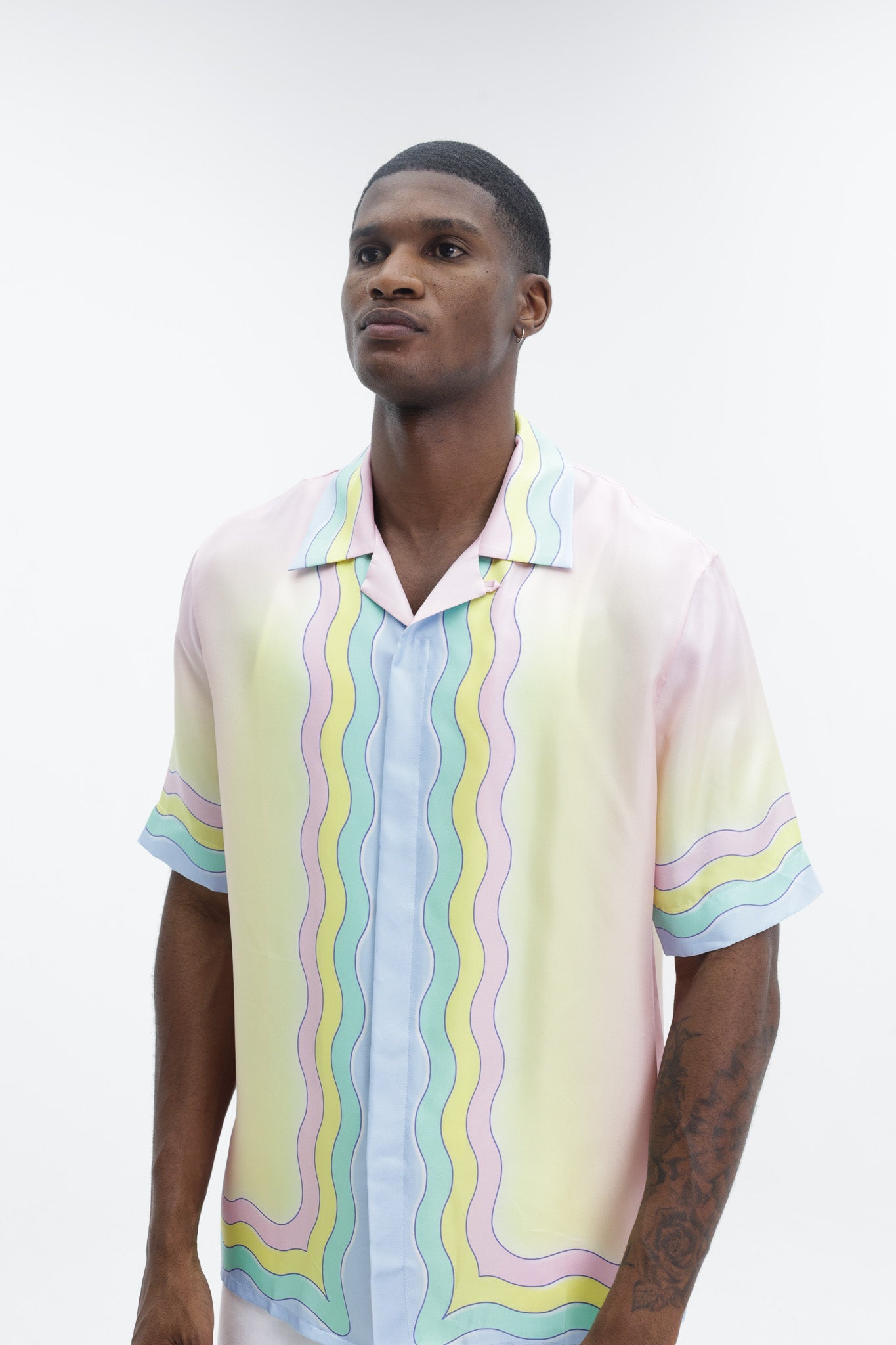 Casablanca For The Love Of Dance Cuban Collar Ss Shirt Multi