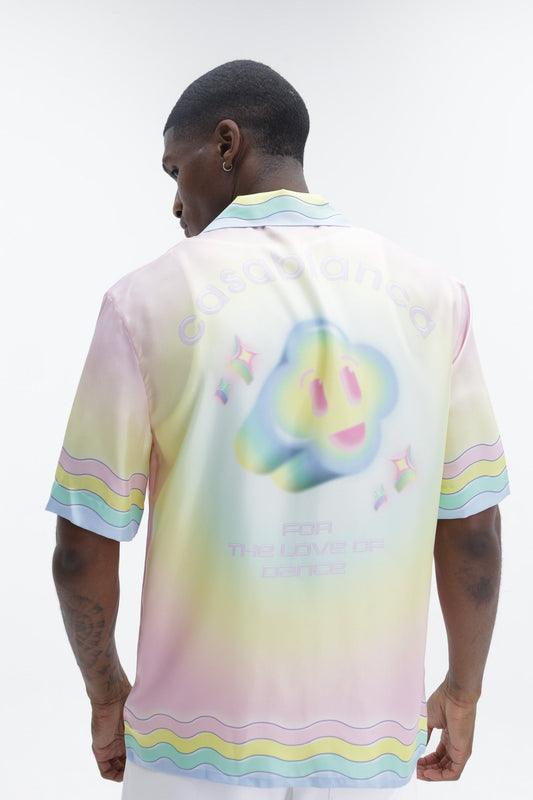 Casablanca For The Love Of Dance Cuban Collar Ss Shirt Multi