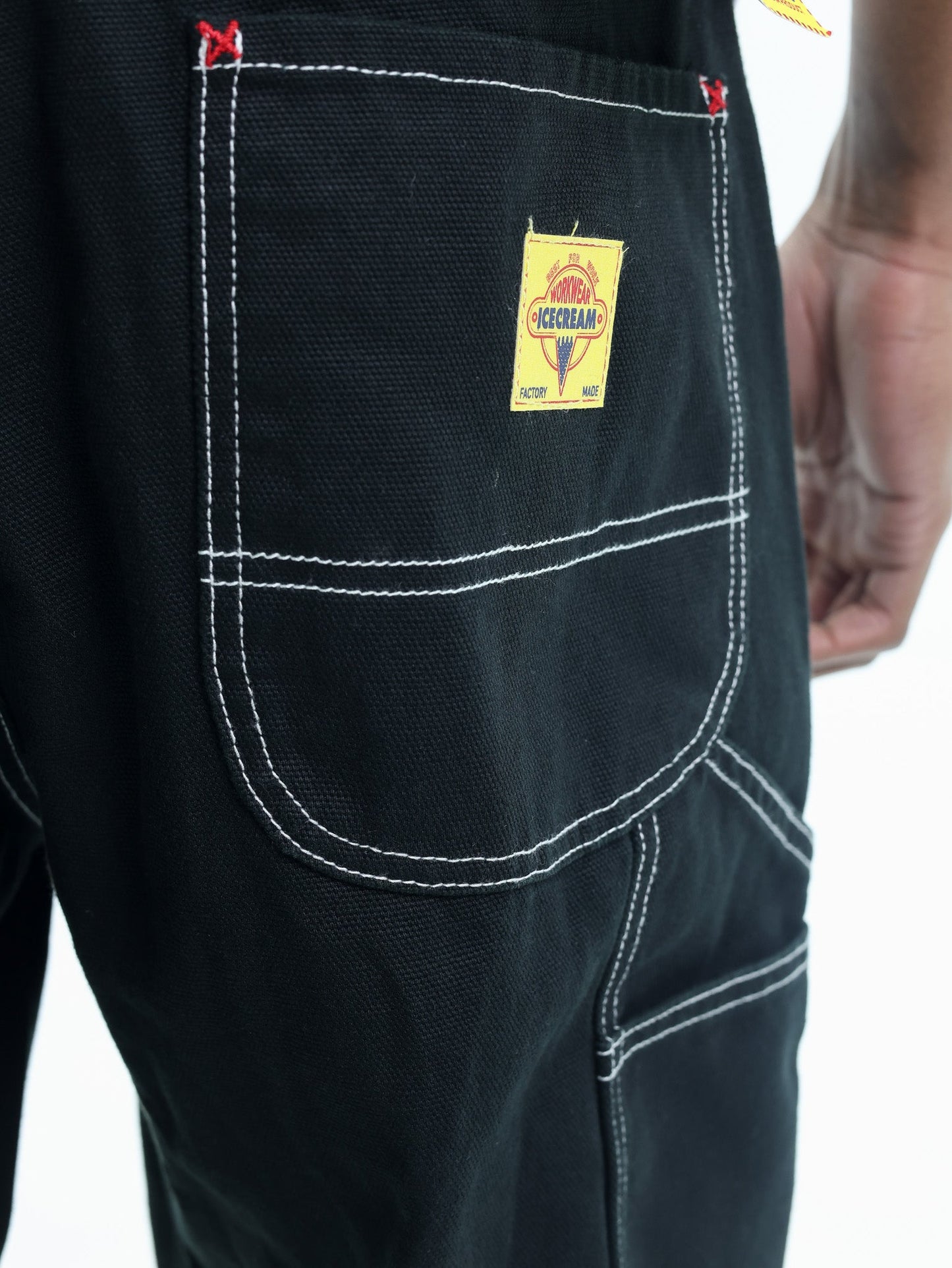 Icecream Canvas Carpenter Pants Black