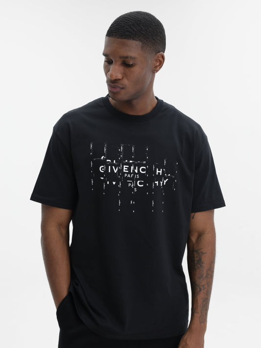 Givenchy T-Shirt White Print Logo Black