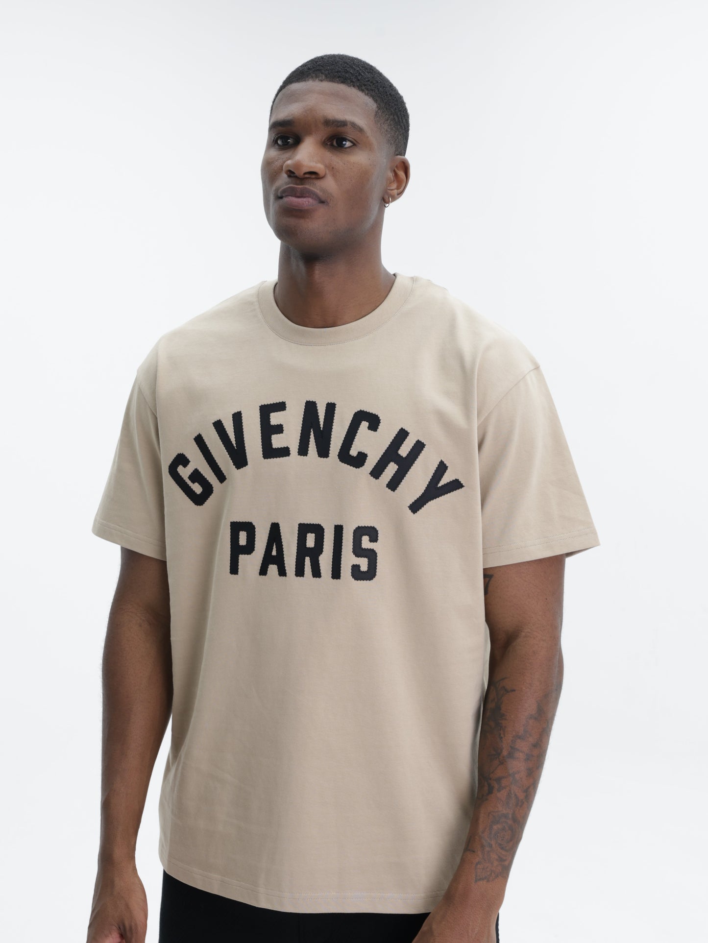 Givenchy T-Shirt Large Logo Print Beige