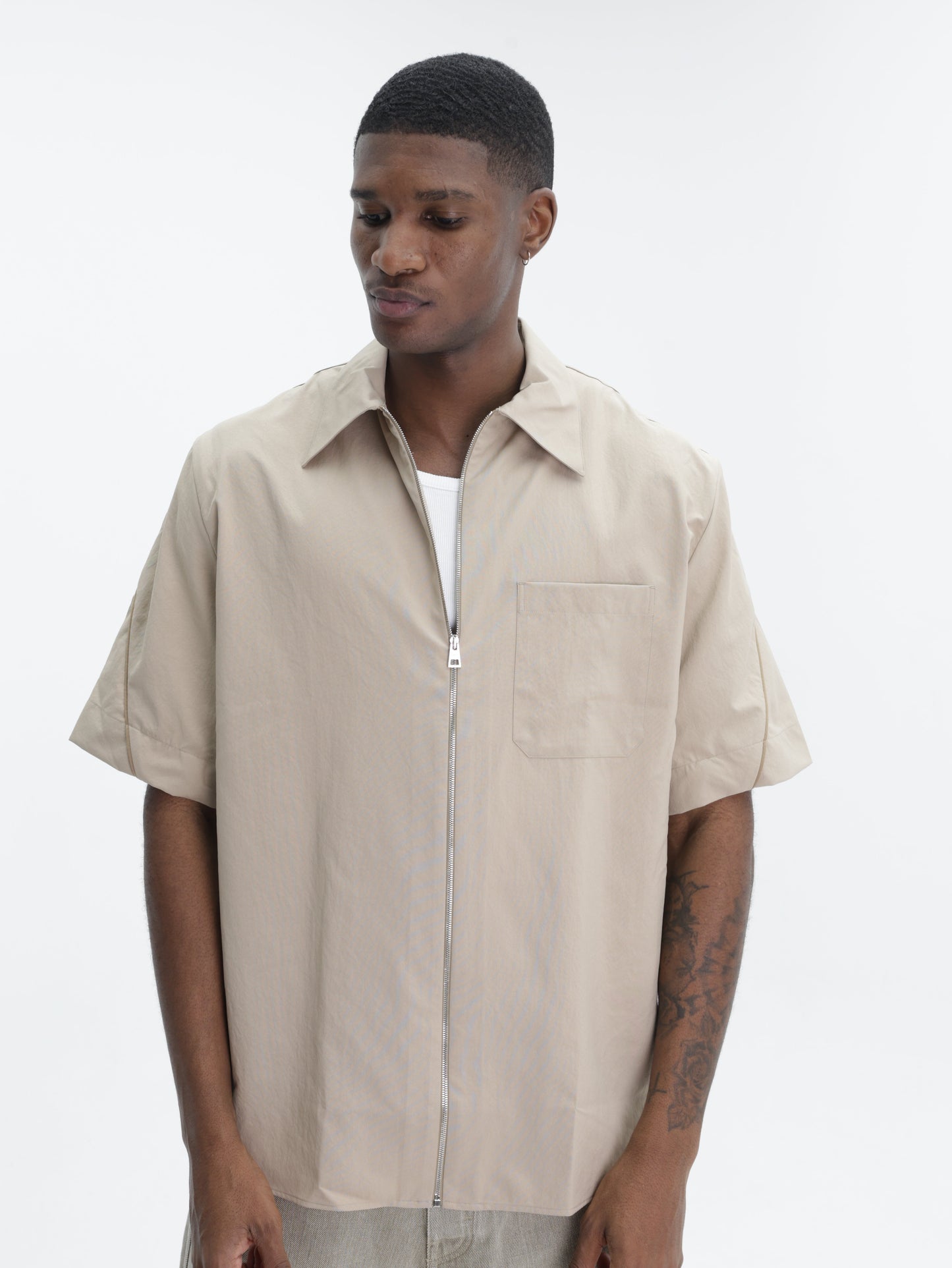 Givenchy Shirt Zip Collar Ebony Brown
