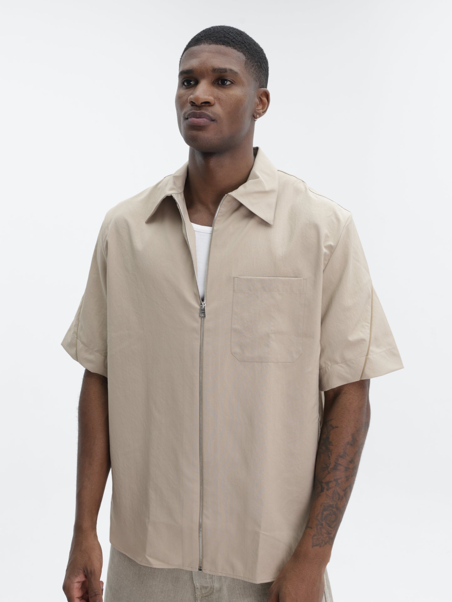 Givenchy Shirt Zip Collar Ebony Brown