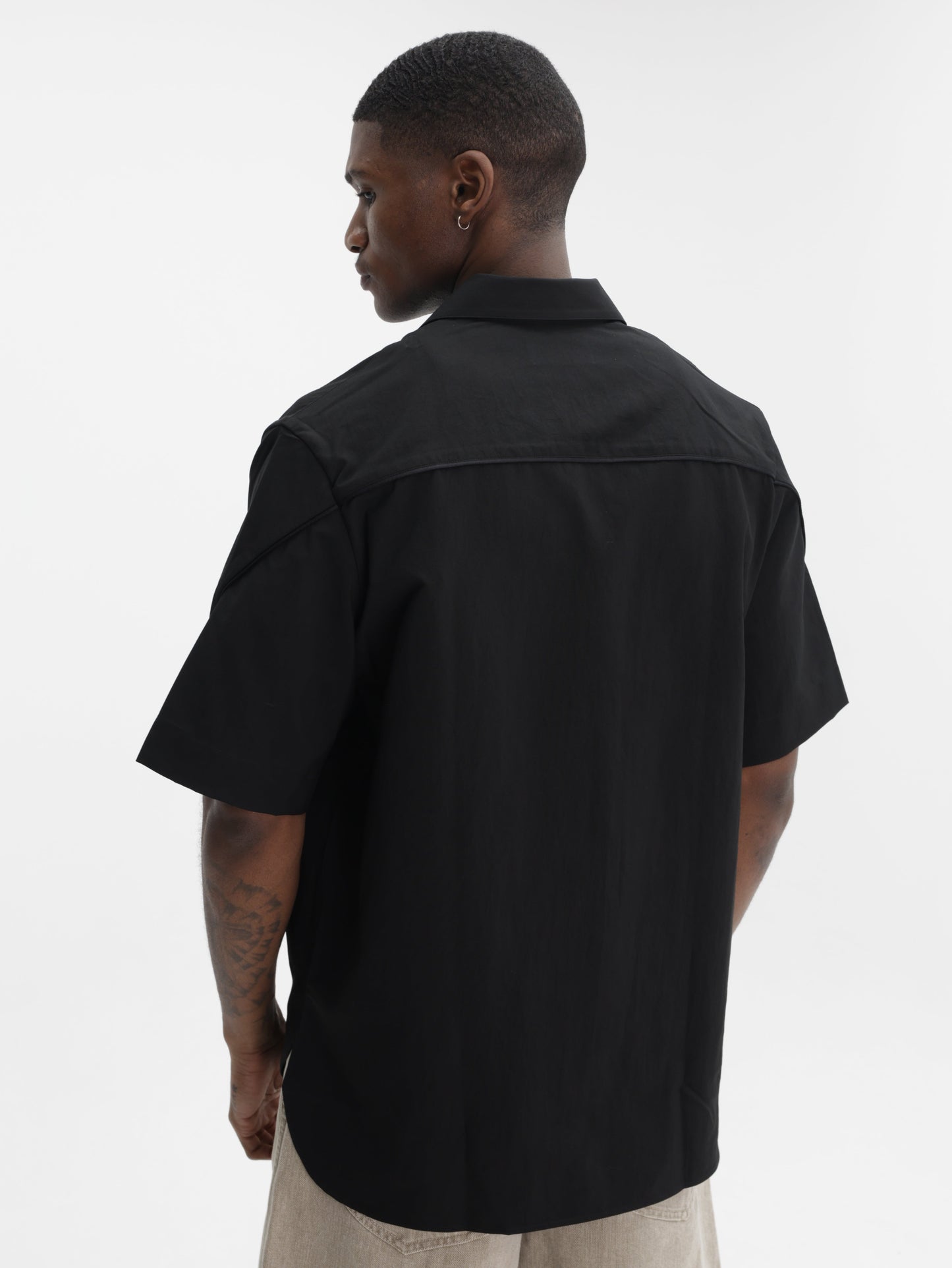 Givenchy Shirt Zip-up Short-Sleeve Black