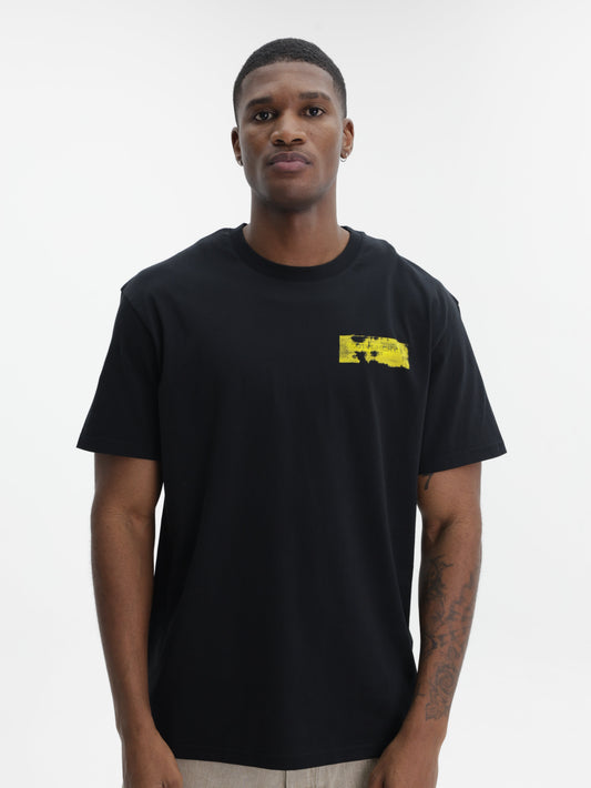 Givenchy T-Shirt Yellow Logo Print Black