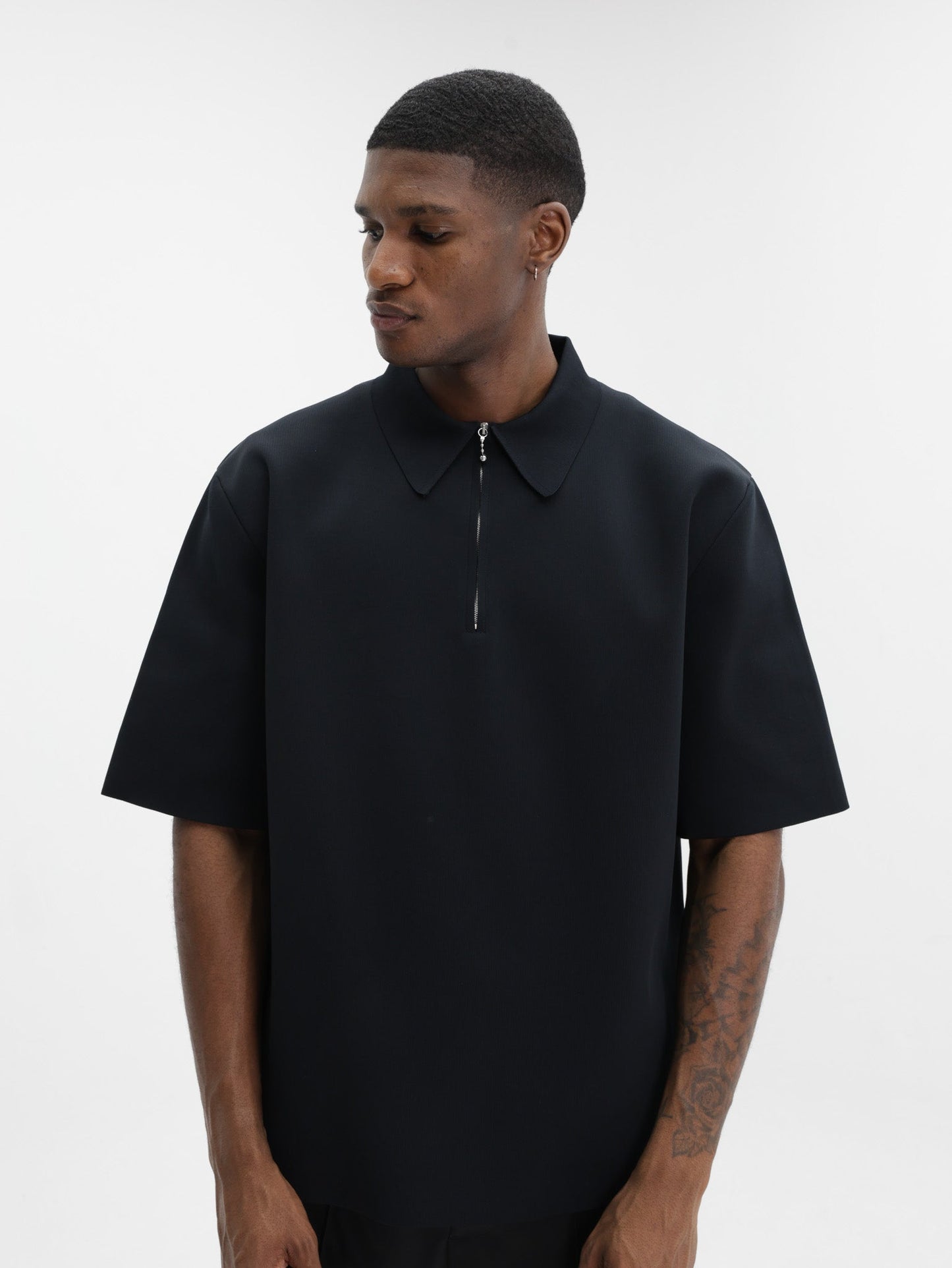 Jil Sander Golfer Zip Up Black