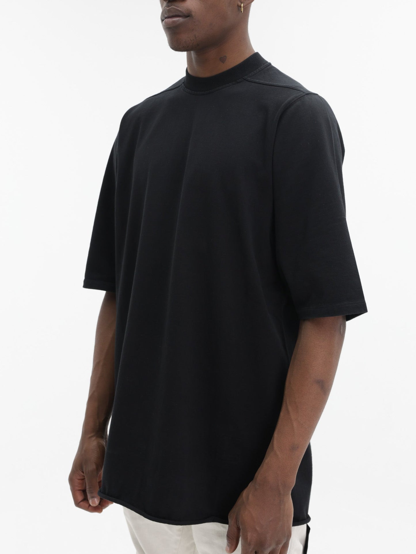 Rick Owens T-Shirt Plain Ribneck Black