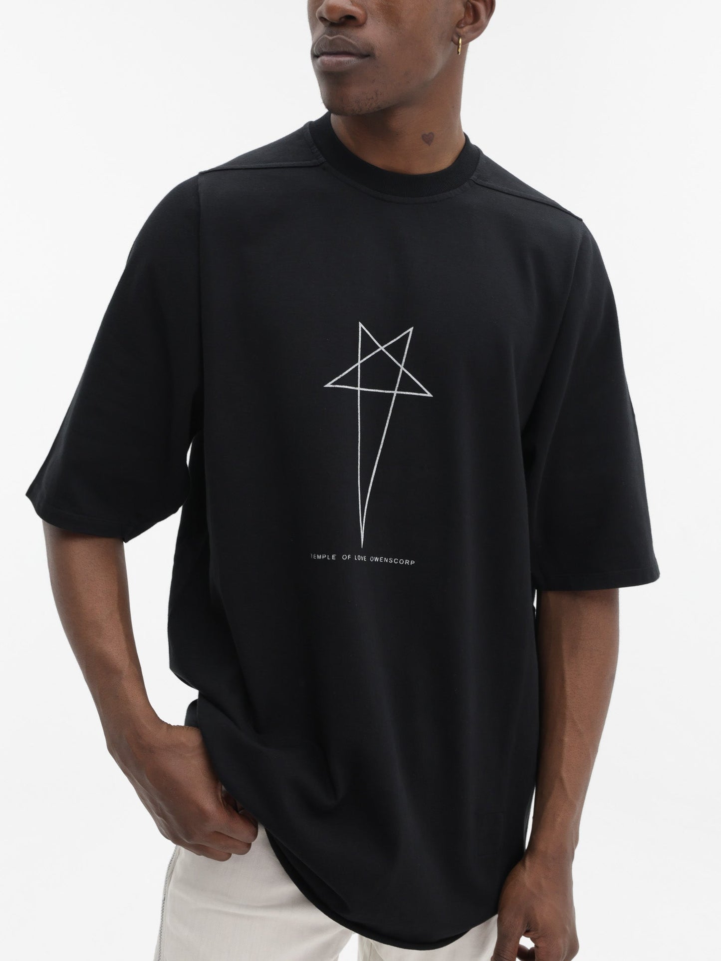 Rick Owens T-Shirt Star Print Black