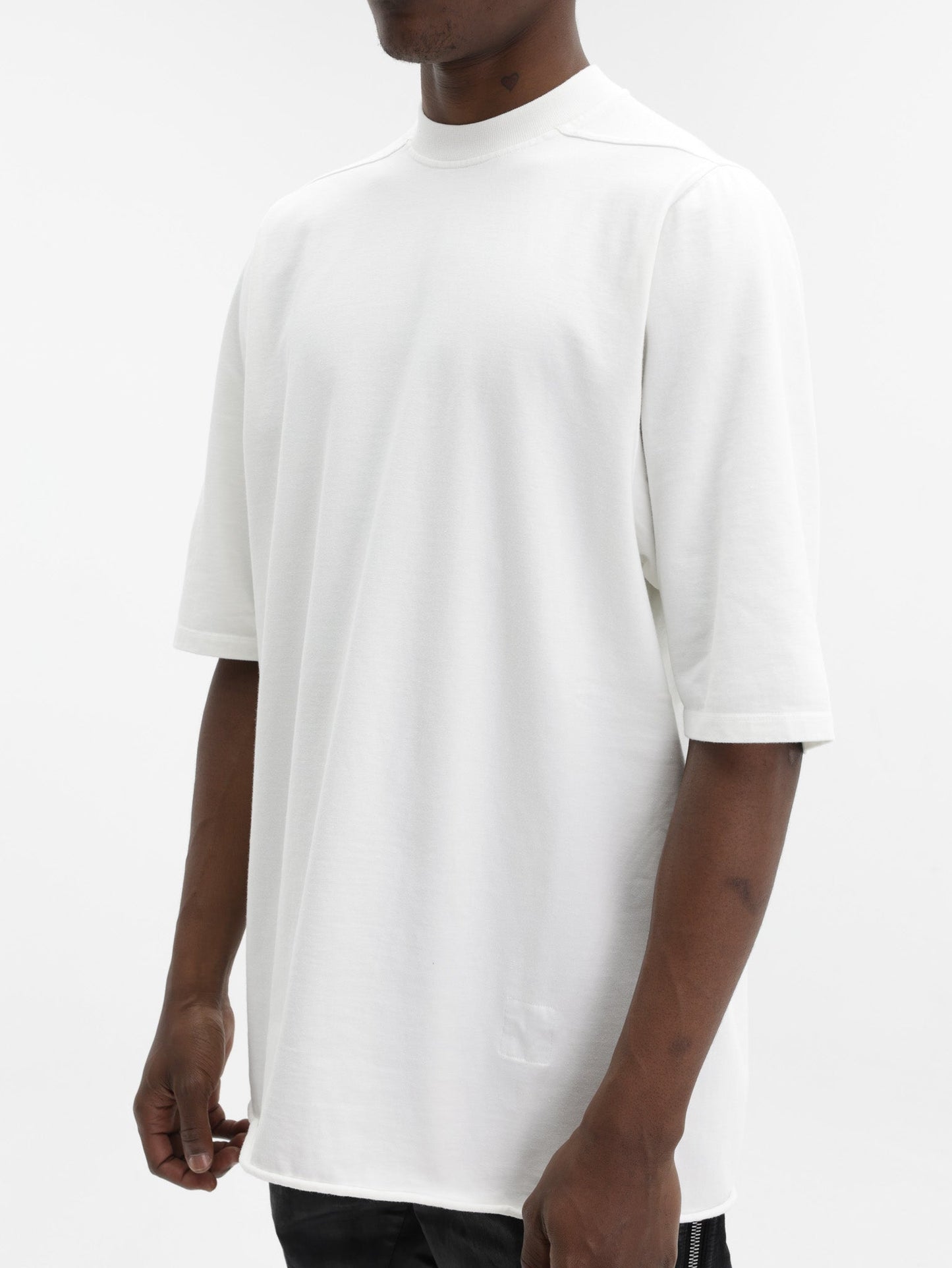Rick Owens T-Shirt Plain Ribneck White