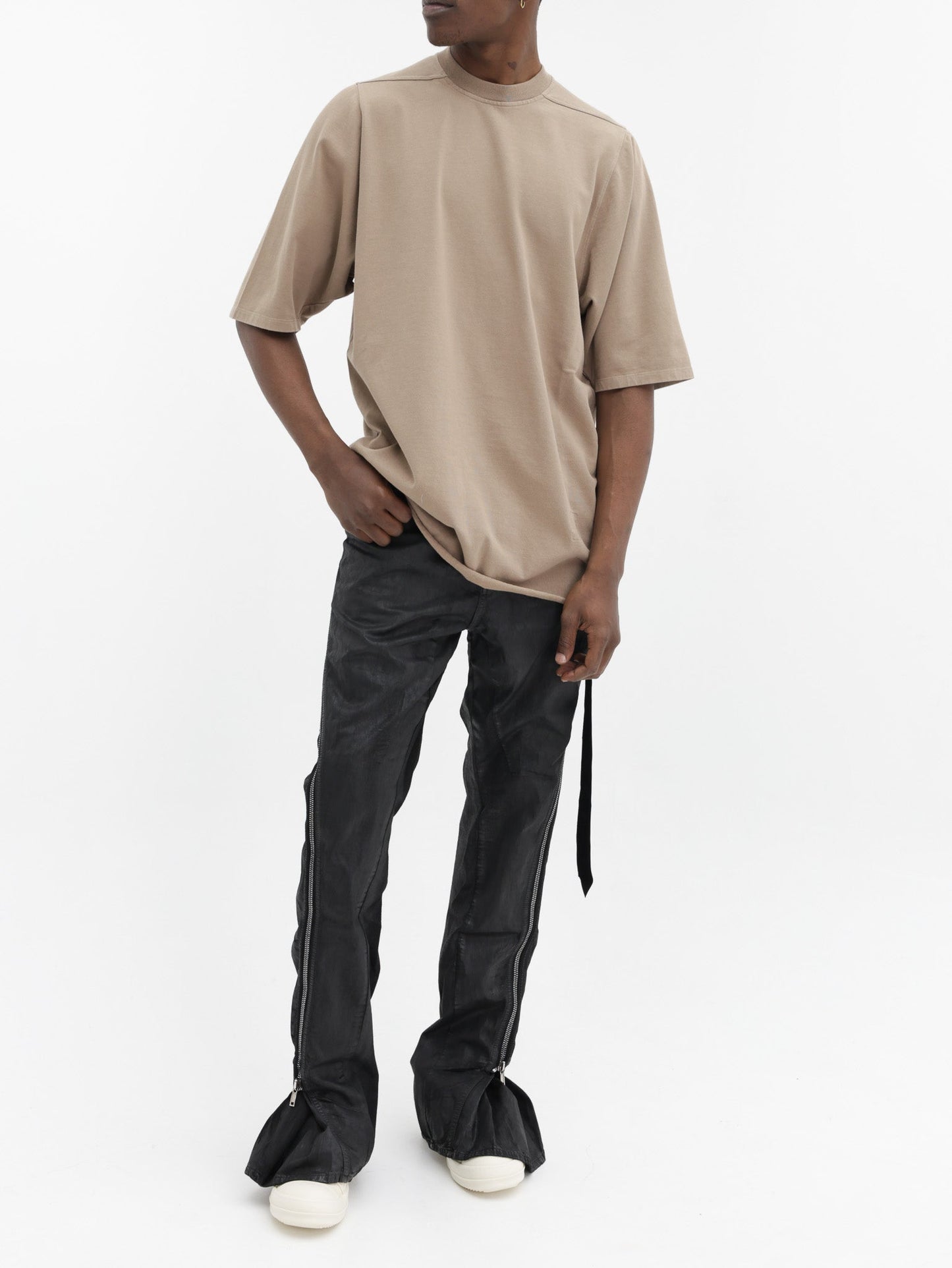 Rick Owens T-Shirt Plain Ribneck Beige