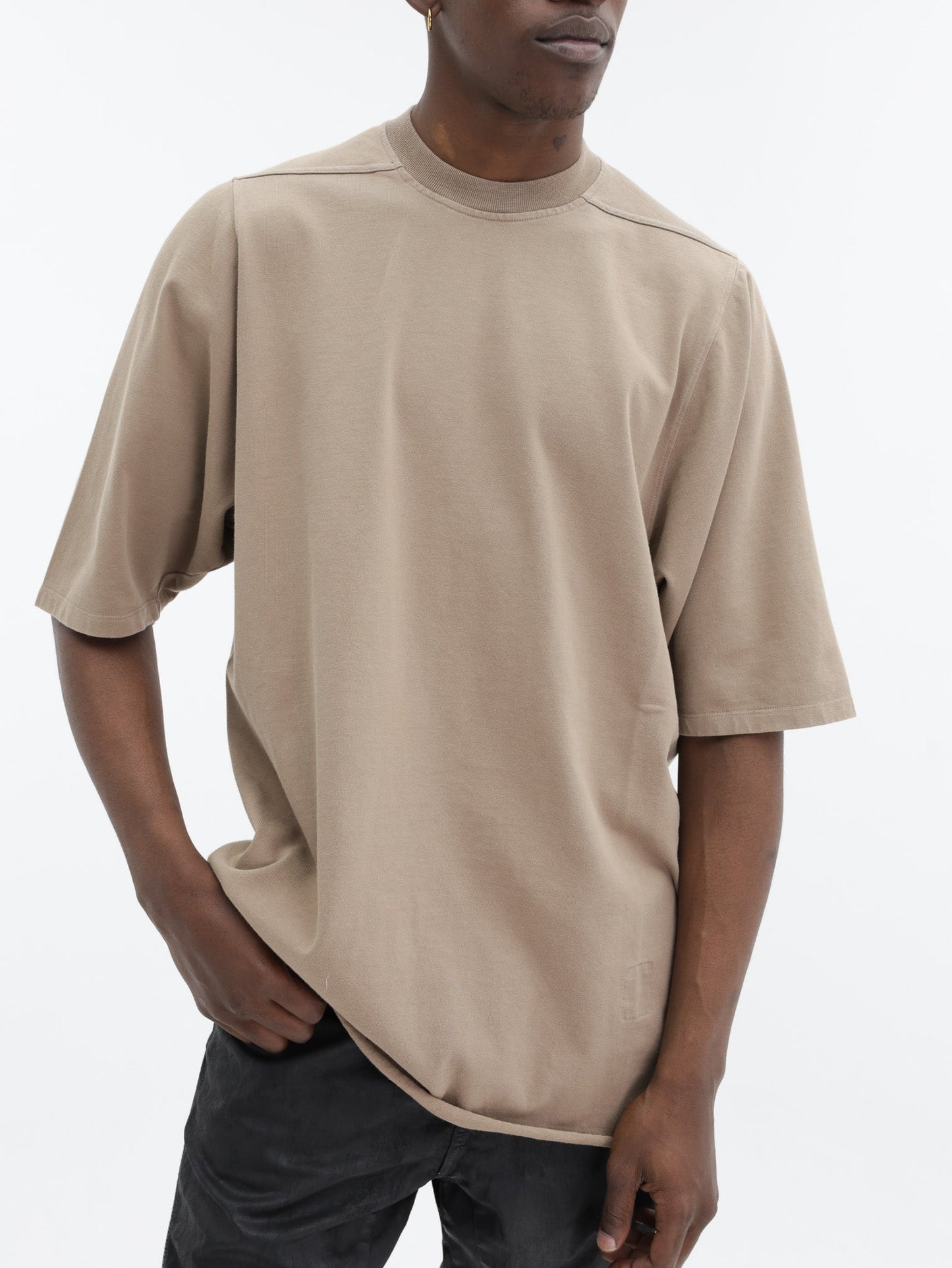 Rick Owens T-Shirt Plain Ribneck Beige