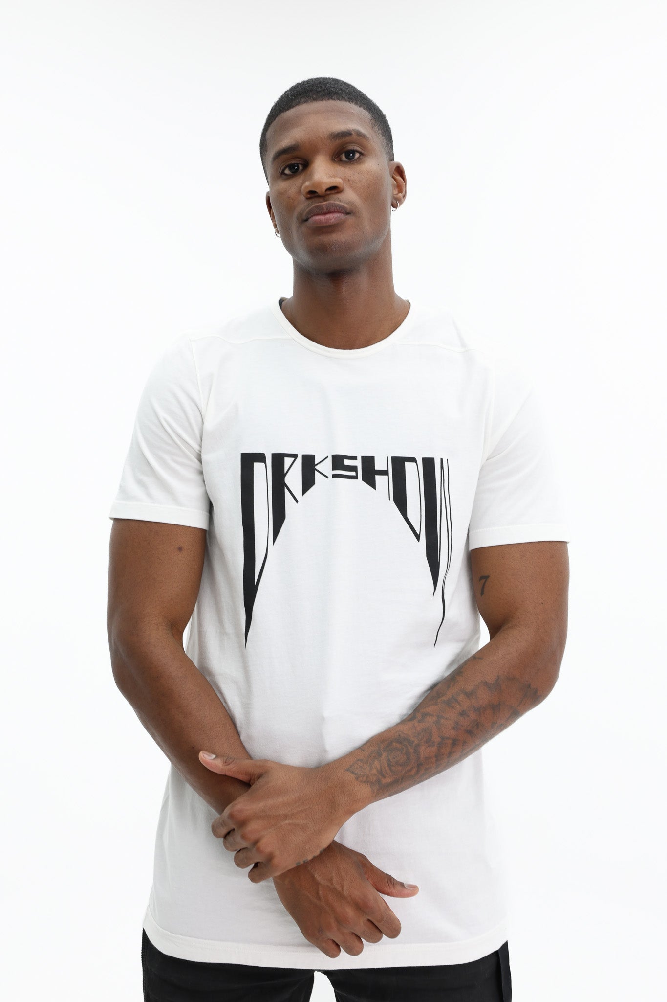 Rick Owens T-Shirt Level T Milk-Black