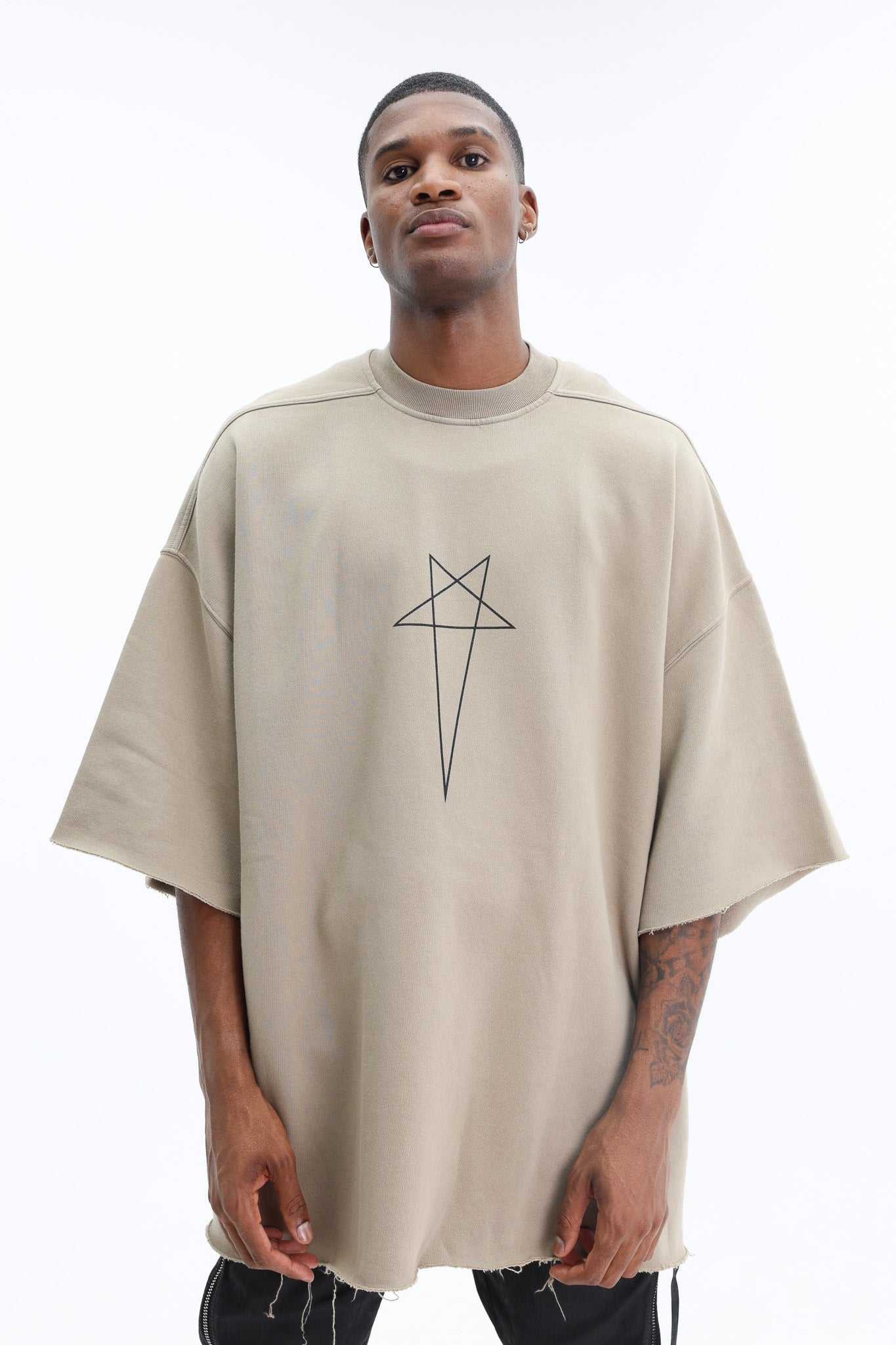 Rick Owens Sweater Tommy T Dirty Pearl-Black