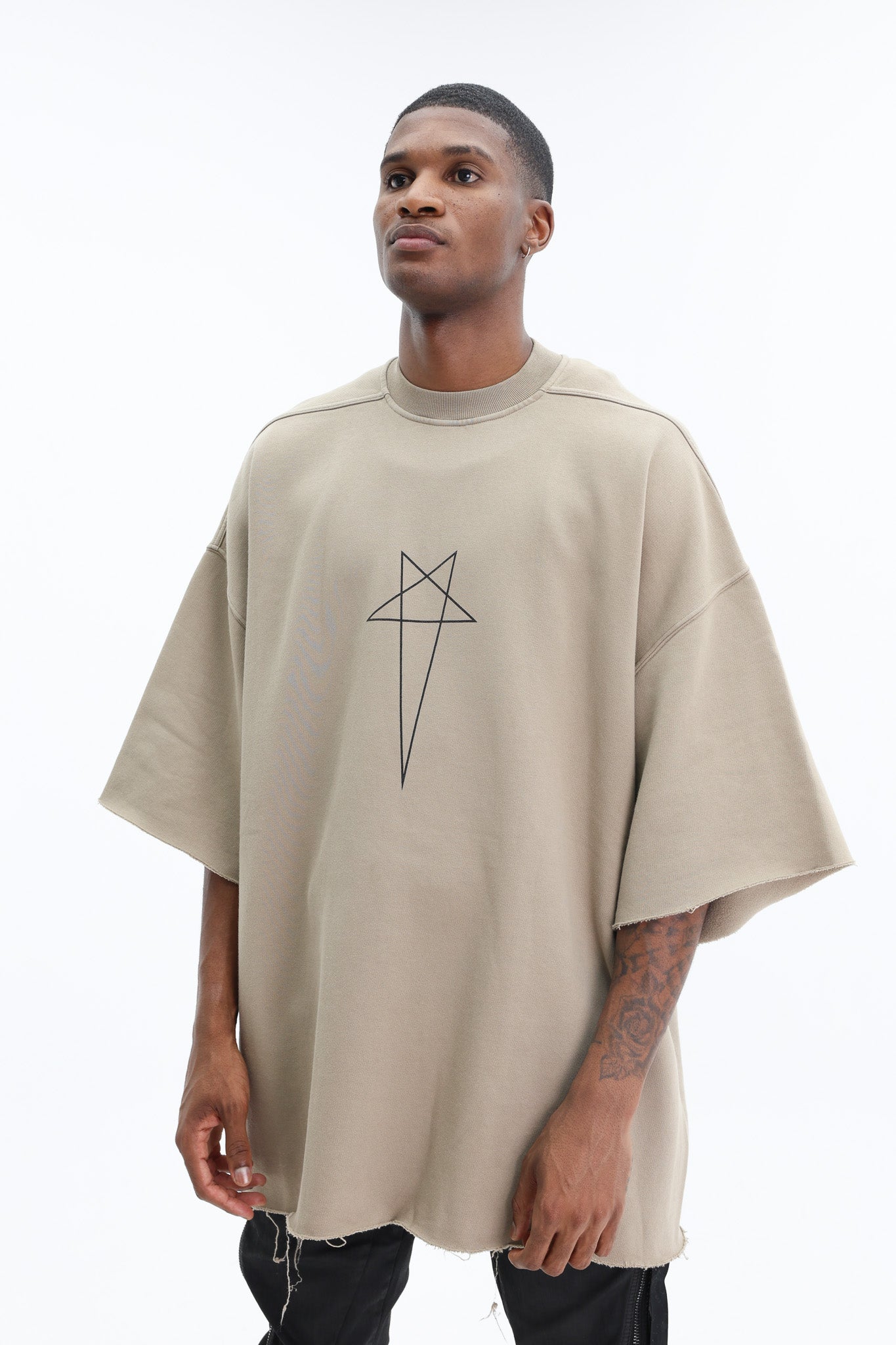 Rick Owens Sweater Tommy T Dirty Pearl-Black