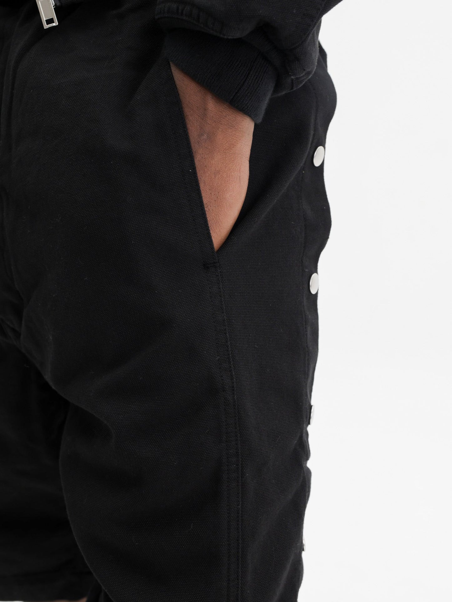 Rick Owens Shorts White Draw String Black
