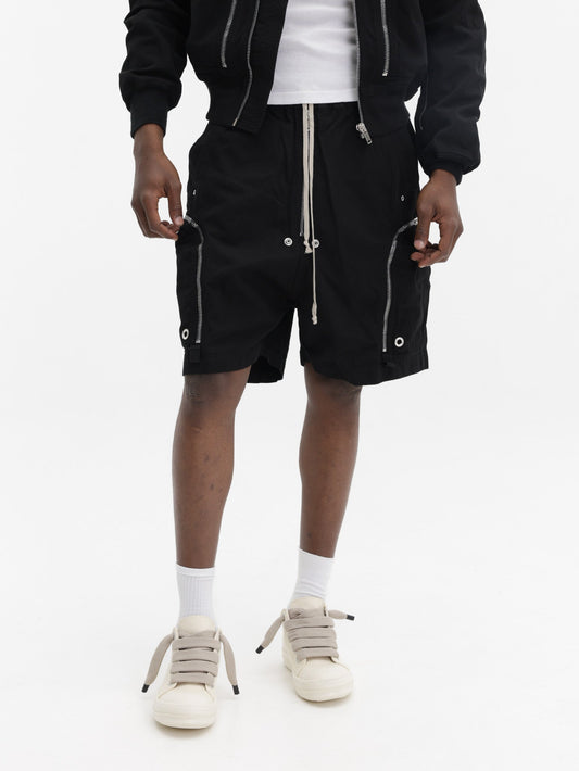 Rick Owens Shorts Zipped Pockets Black