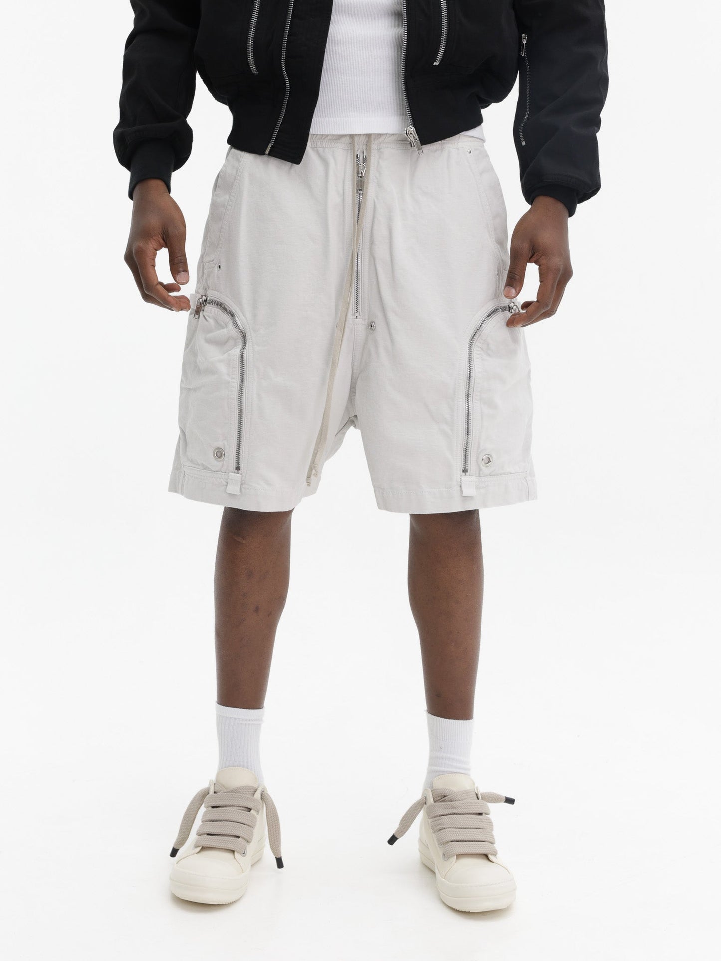 Rick Owens Shorts Zipped Pockets White