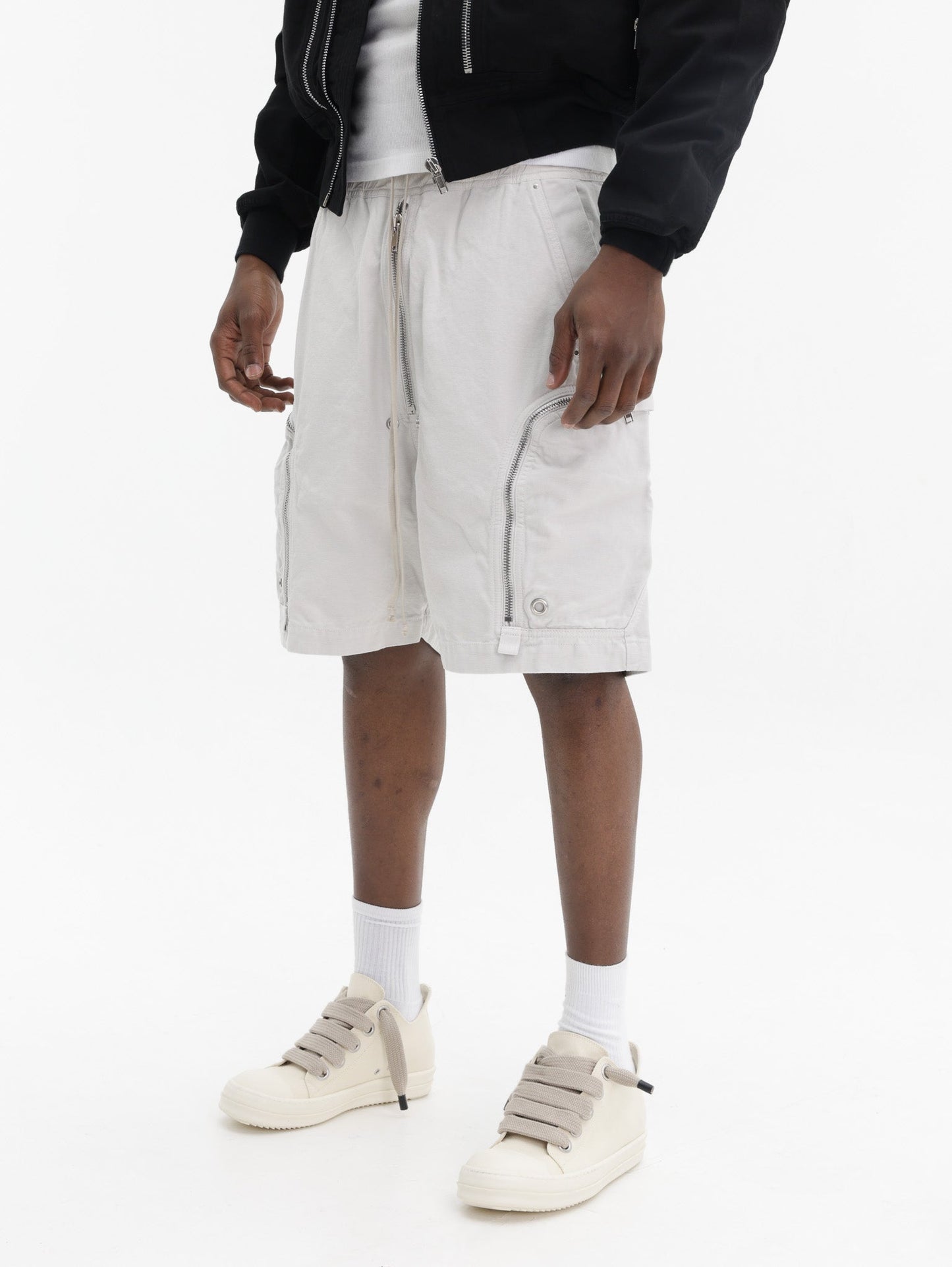 Rick Owens Shorts Zipped Pockets White