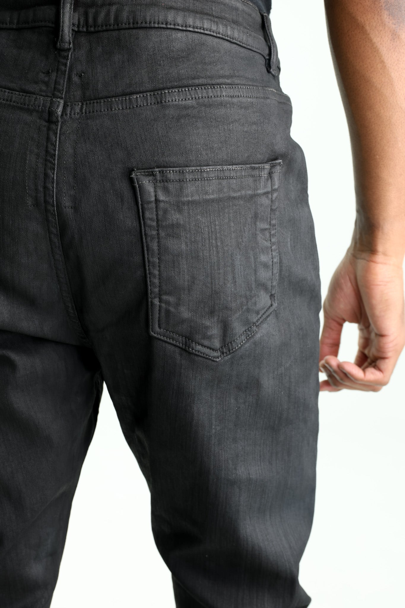 Rick Owens Jeans Detroit Cut Black Wax