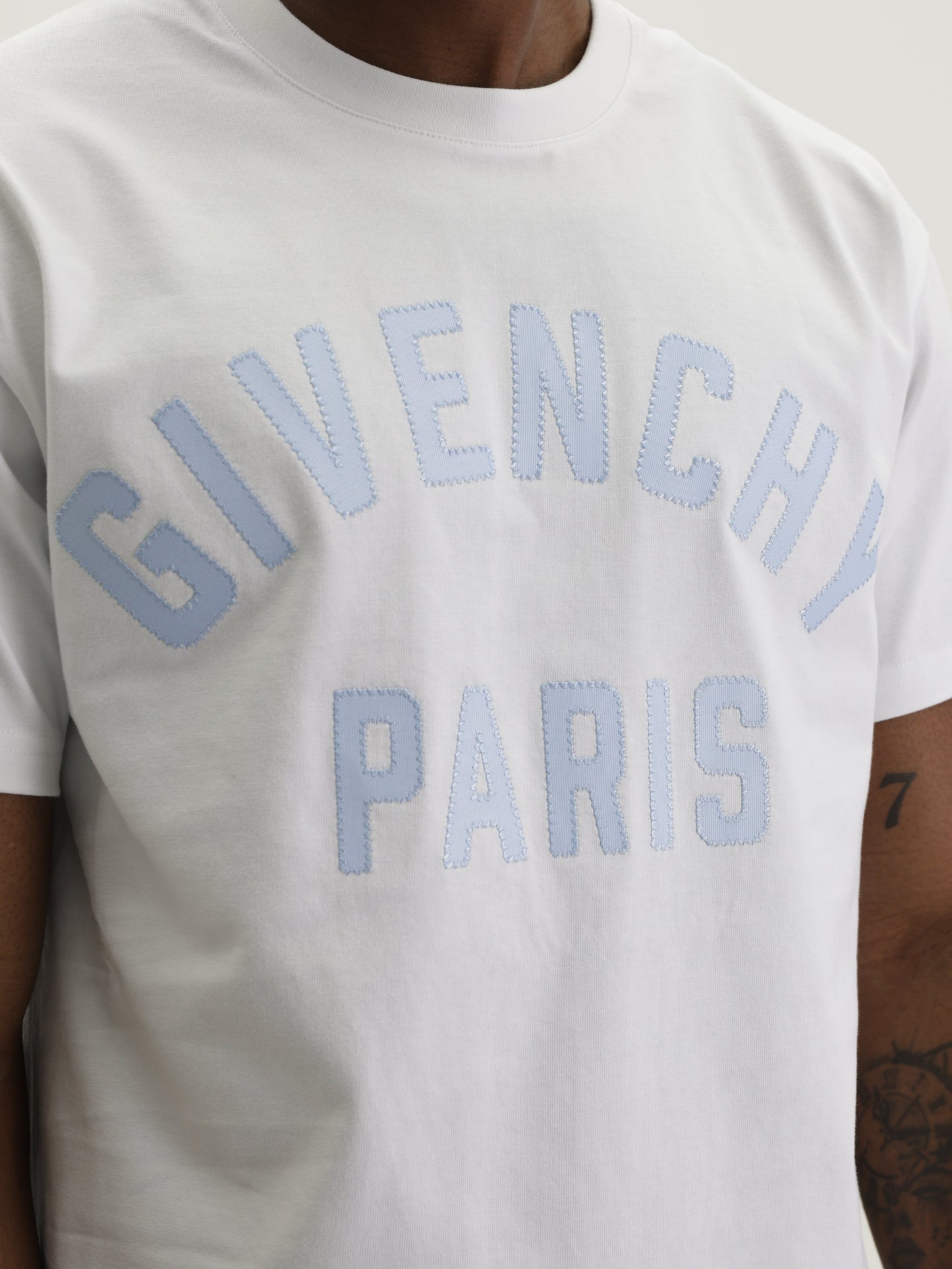 Givenchy T-Shirt Large Logo Print Blue/White