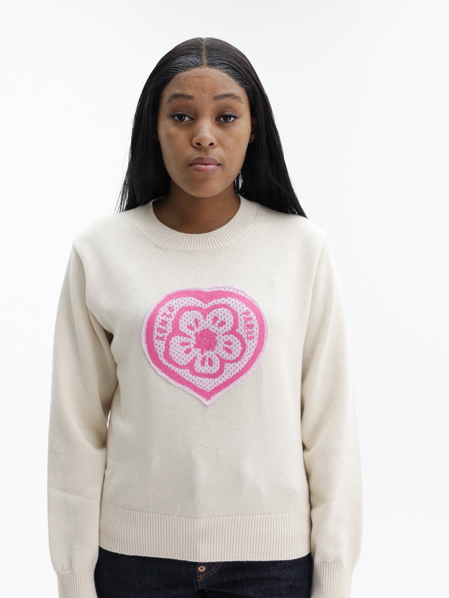 Kenzo Jumper Boke Heart  Ecru