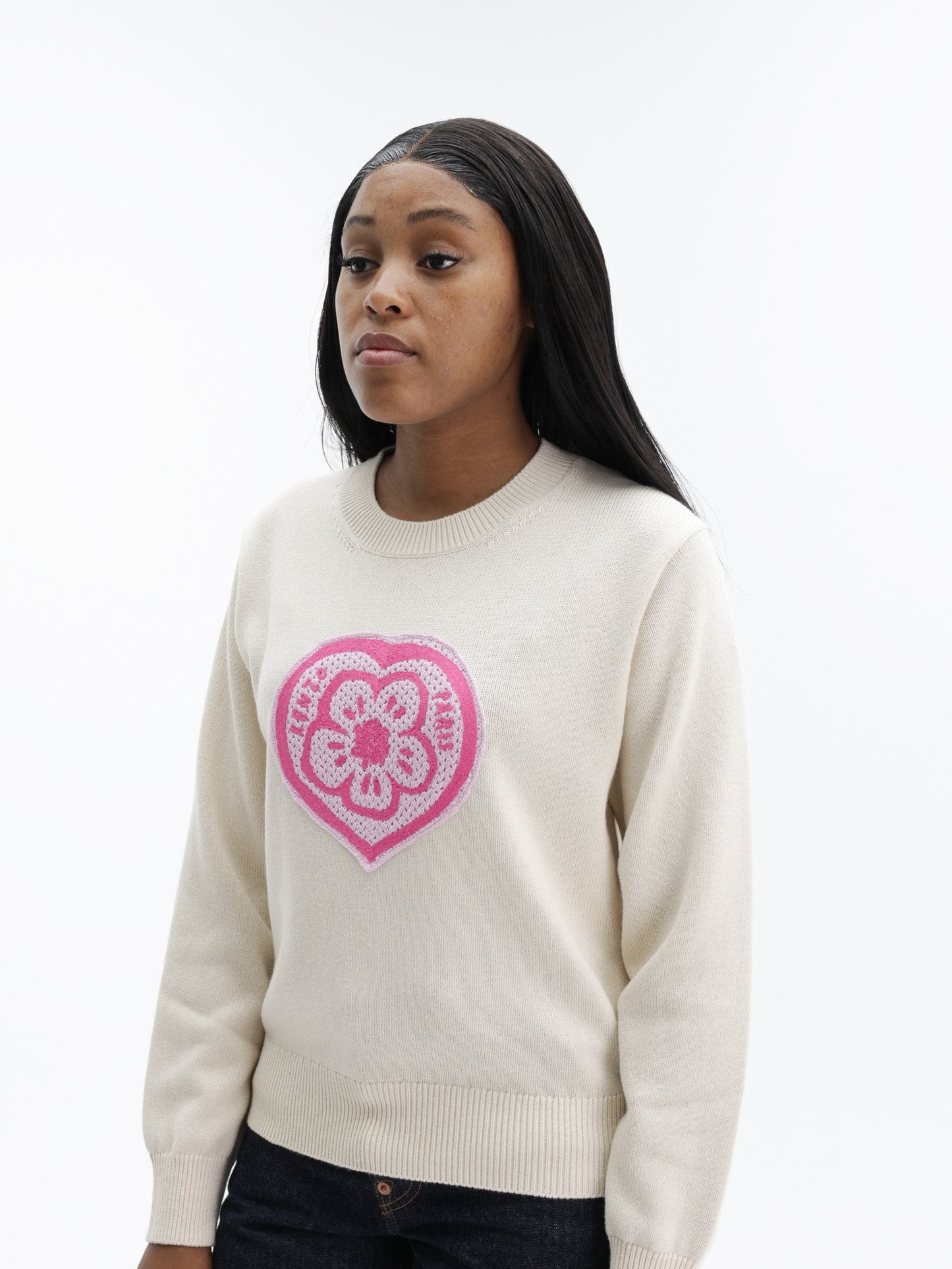 Kenzo Jumper Boke Heart  Ecru