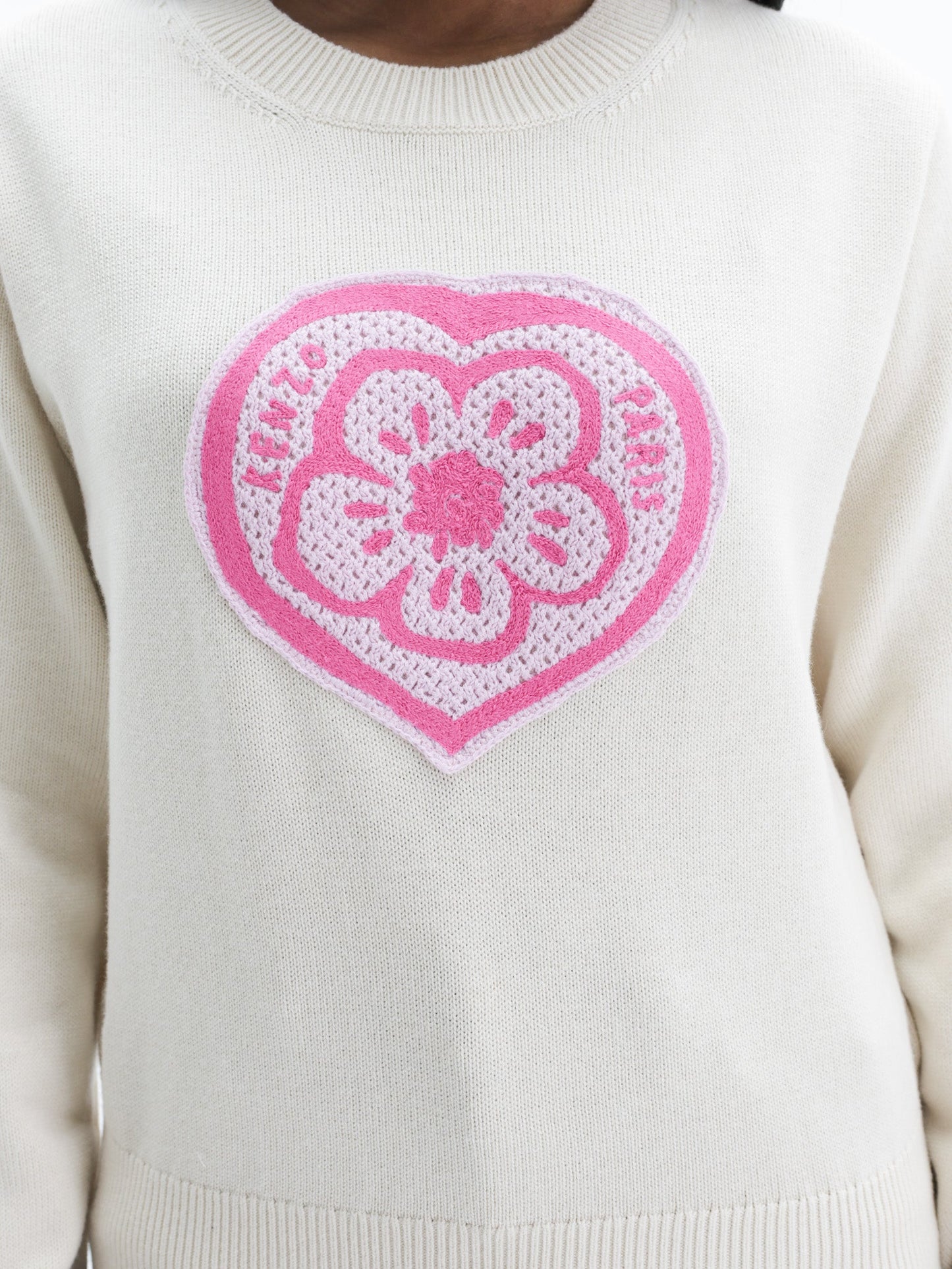 Kenzo Jumper Boke Heart  Ecru