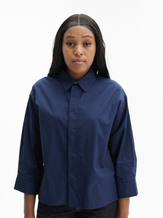 Kenzo Shirt Ls  Woven Cotton Navy