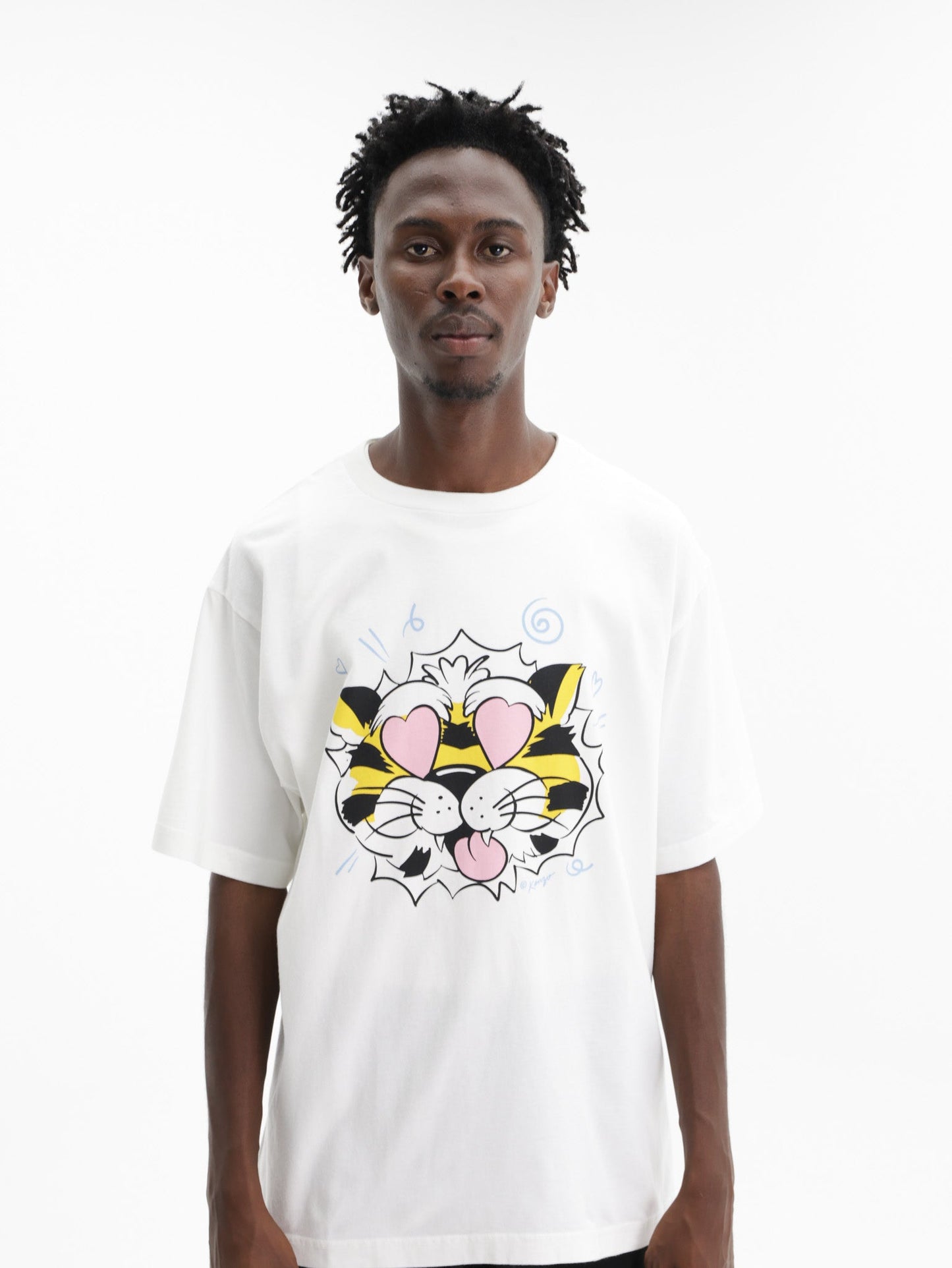 Kenzo T-Shirt Wild Tiger Loose Fit Off White