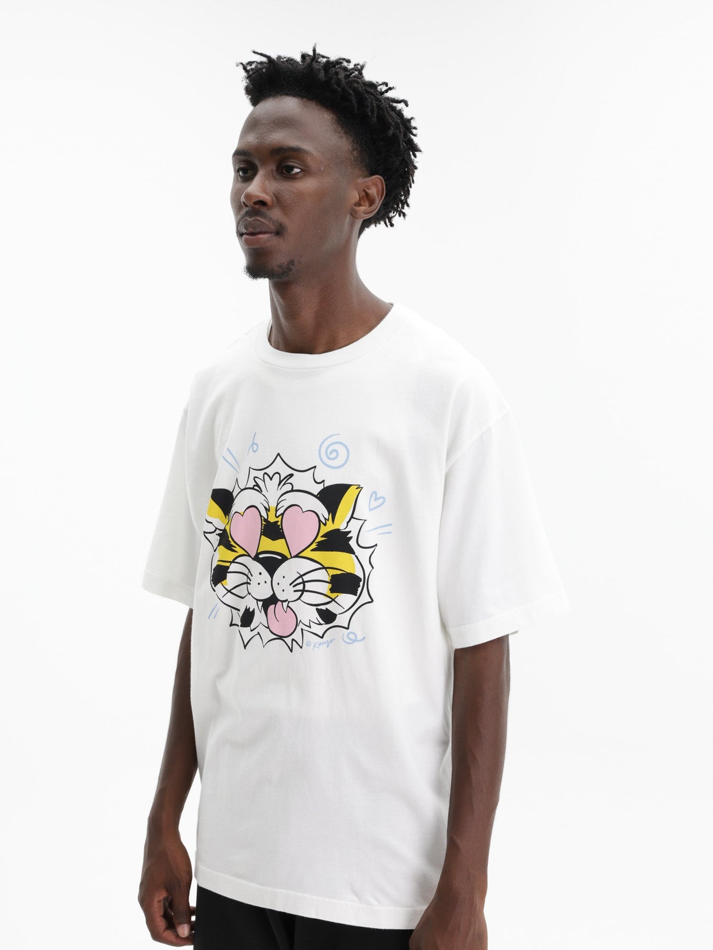 Kenzo T-Shirt Wild Tiger Loose Fit Off White