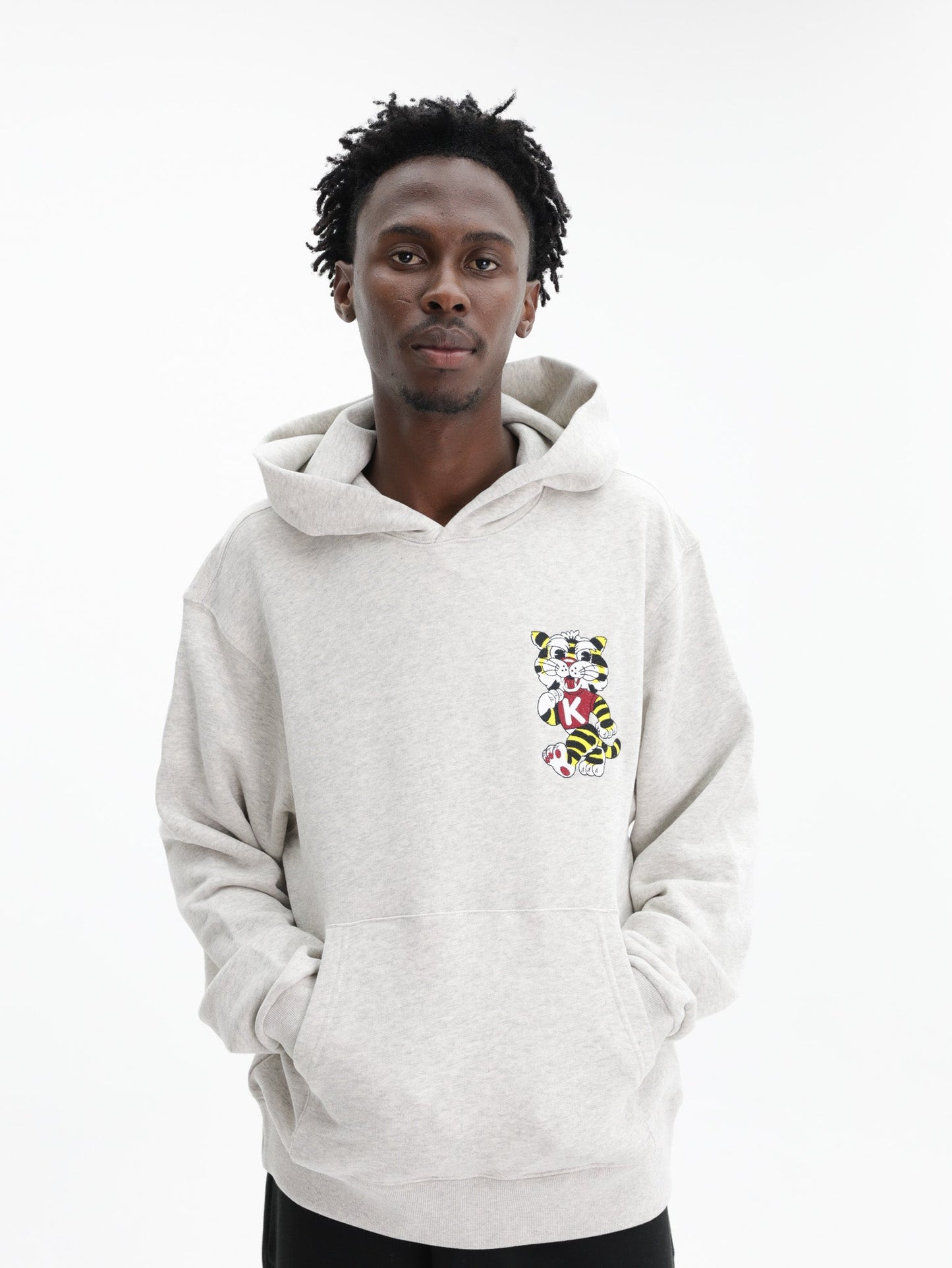 Kenzo Hoodie Wild Tiger Embroidered Grey