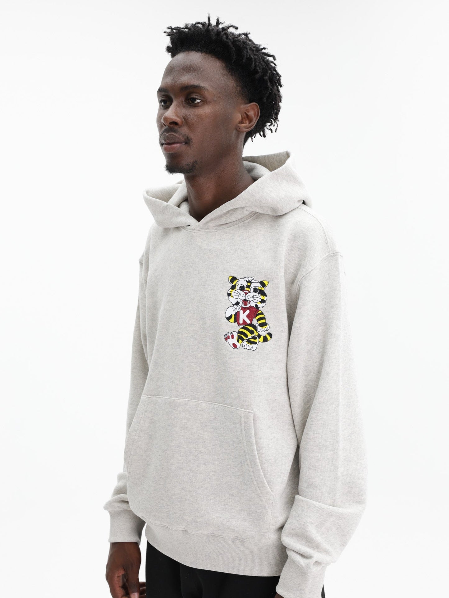 Kenzo Hoodie Wild Tiger Embroidered Grey
