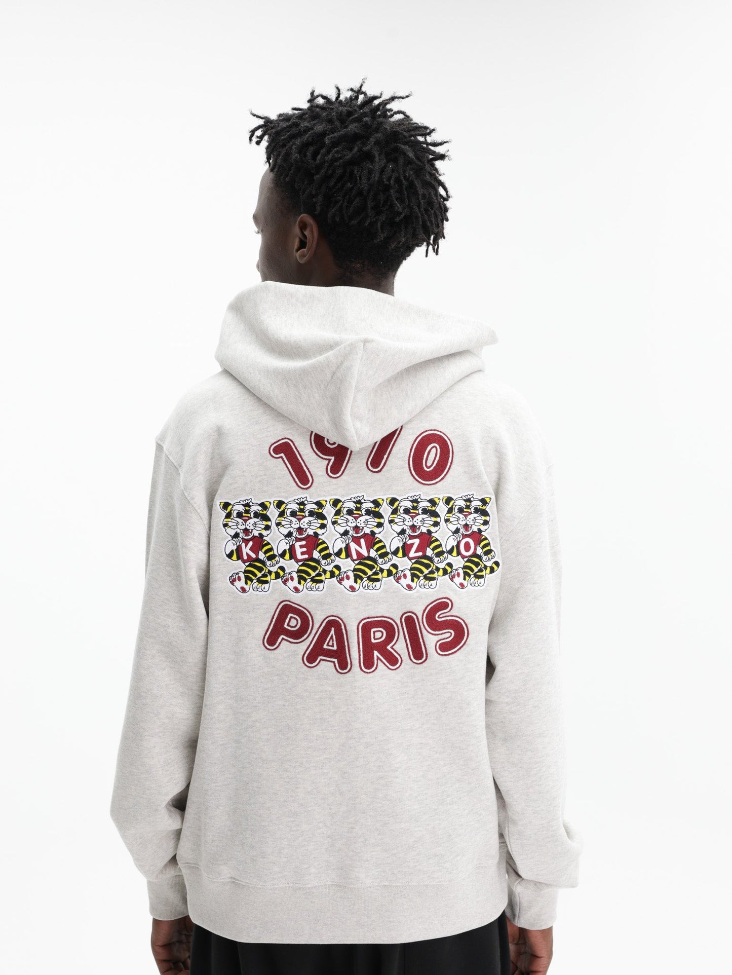 Kenzo Hoodie Wild Tiger Embroidered Grey