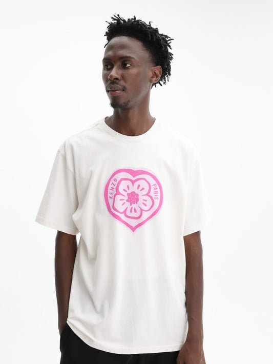 Kenzo T-Shirt Boke Heart Loose Fit Ecru