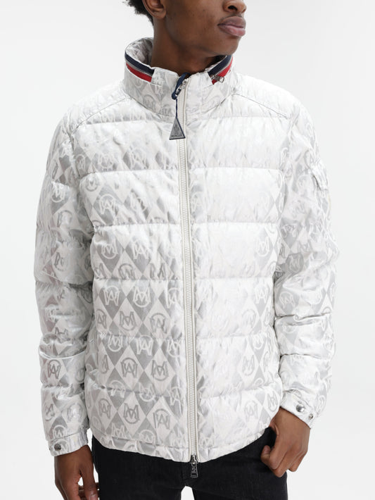 Moncler Jacket Bourne Allover Print White-Silver