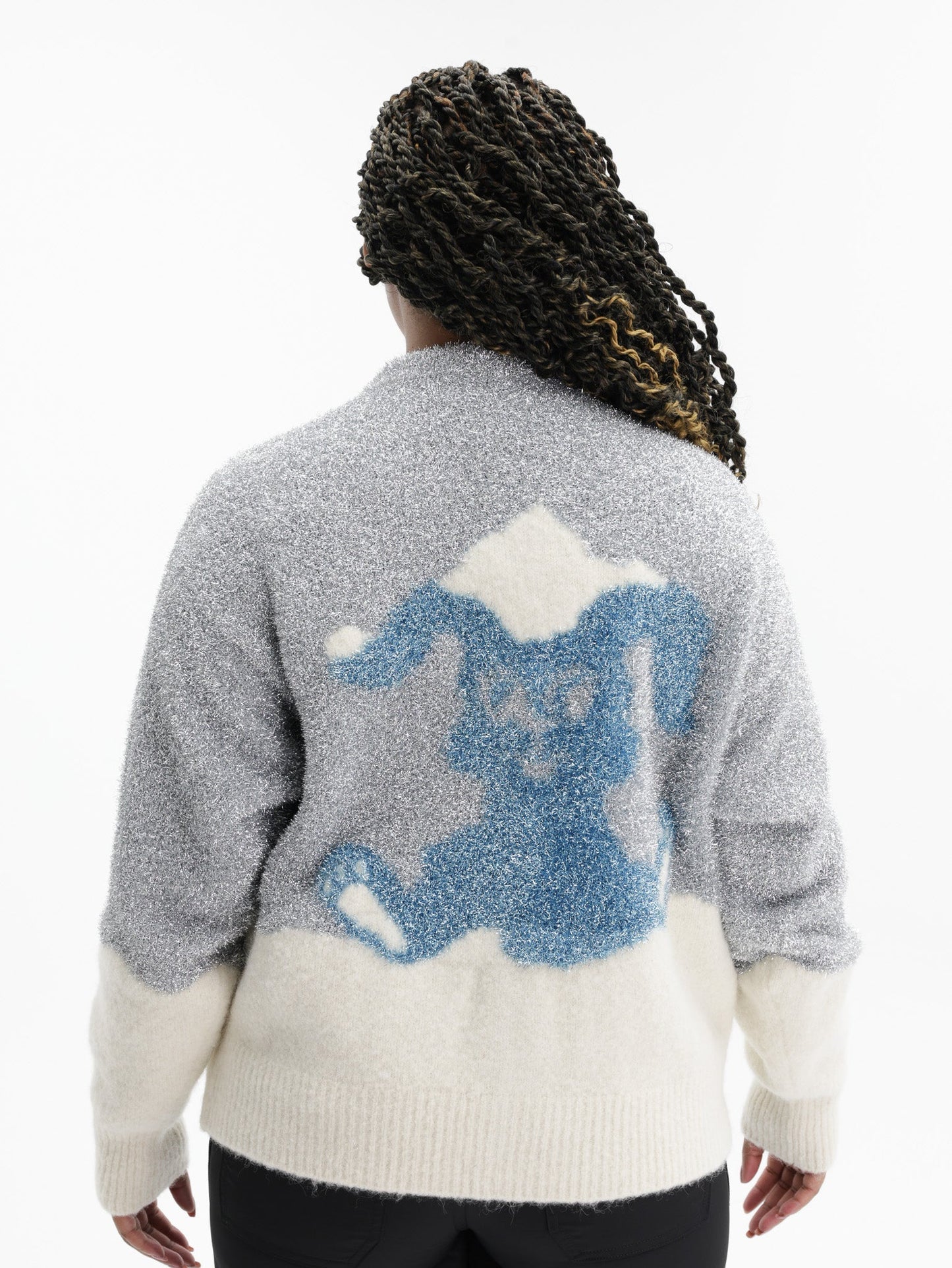 Kenzo Cardigan Winter Holidays Tinsel Wool Silver