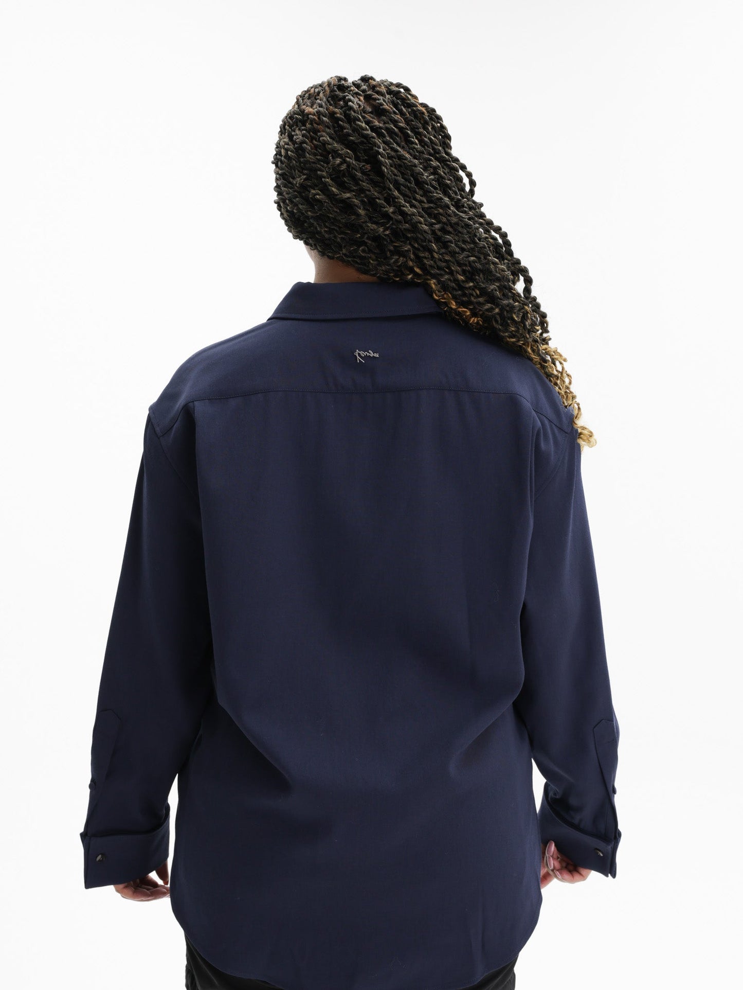 Kenzo Overshirt  Curved Hem Navy