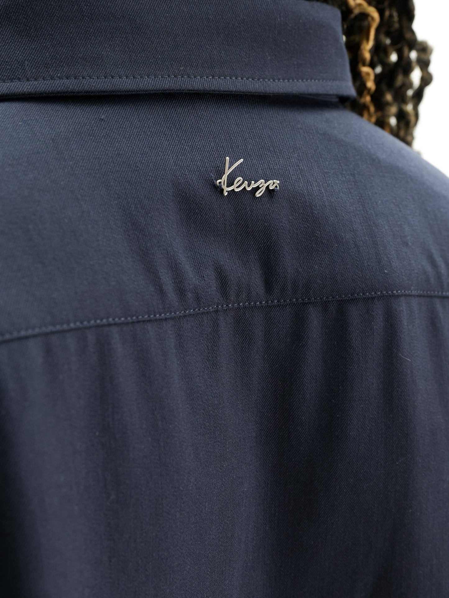 Kenzo Overshirt  Curved Hem Navy