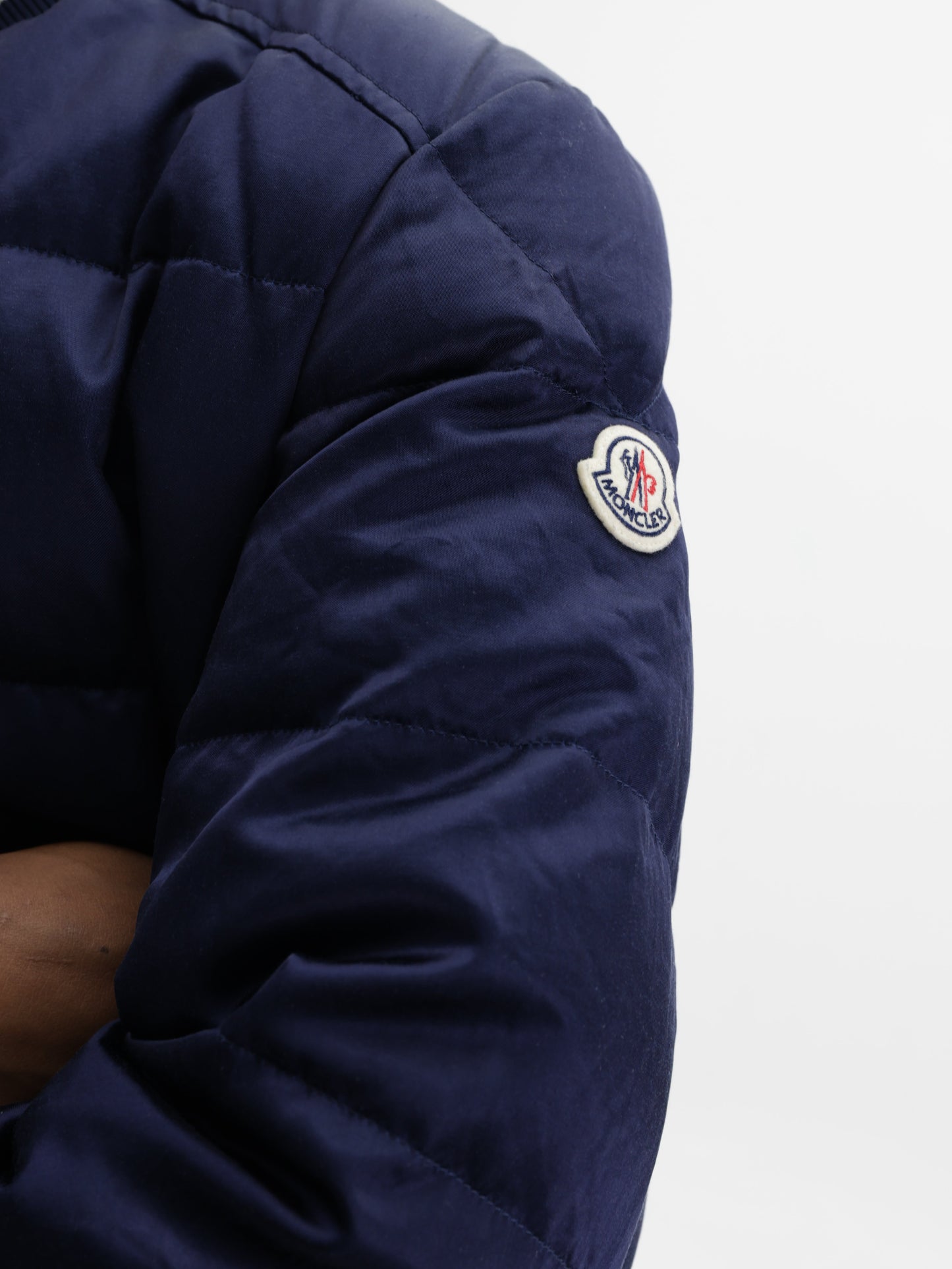 Moncler Jacket Satin Padded Navy