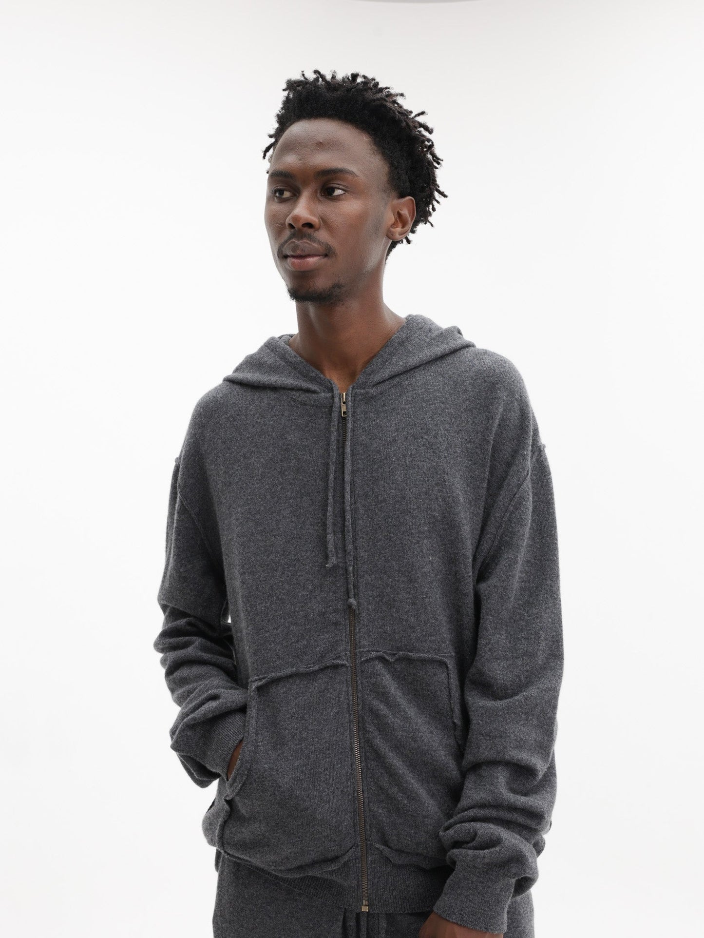 Maison Margiela Zipped Hoodie Dark Grey