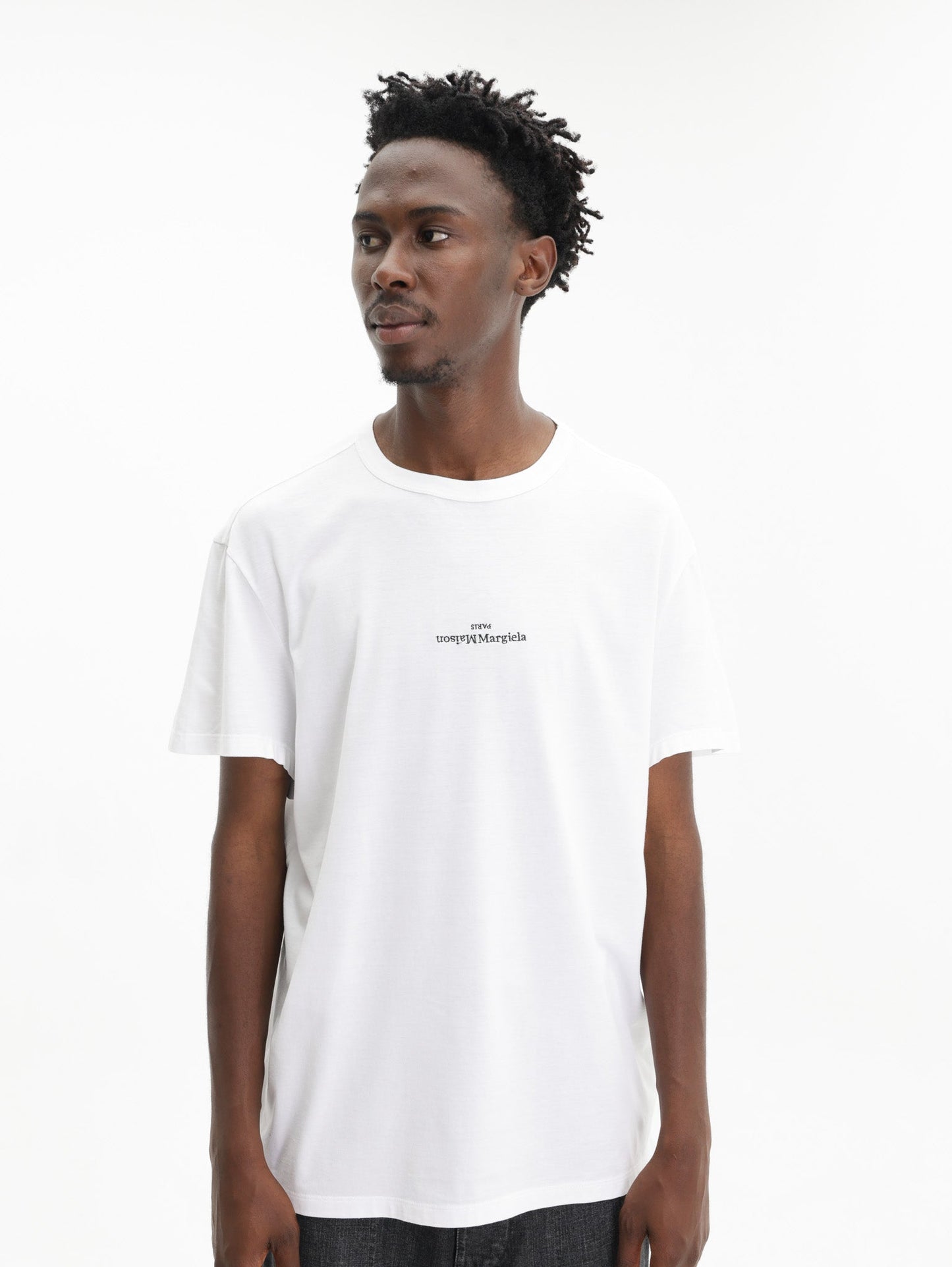 Maison Margiela Upside Down Logo T-Shirt White
